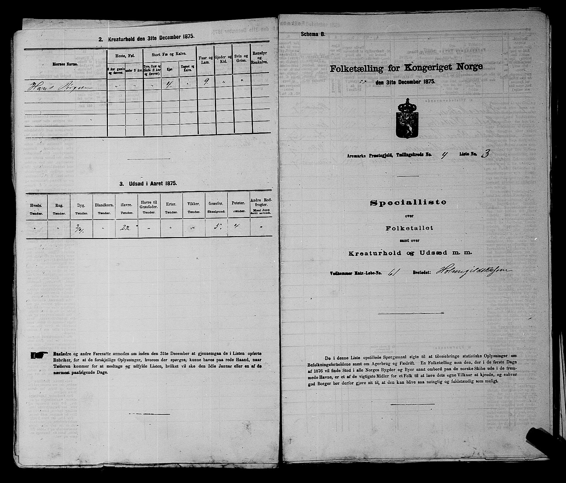 RA, 1875 census for 0118P Aremark, 1875, p. 515