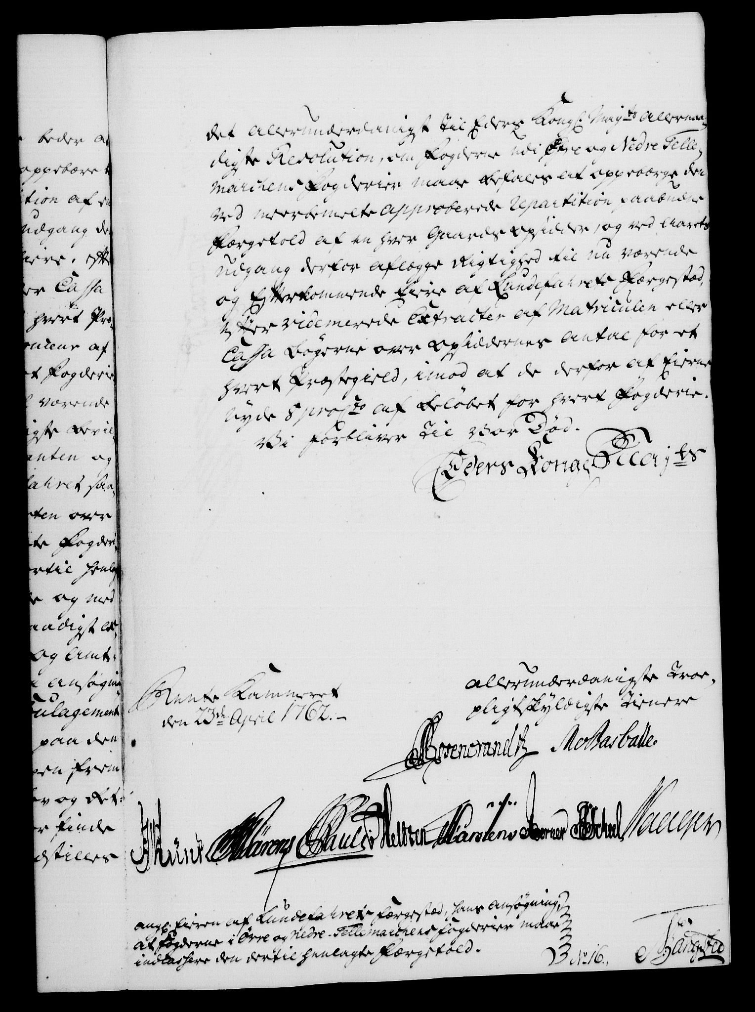 Rentekammeret, Kammerkanselliet, AV/RA-EA-3111/G/Gf/Gfa/L0044: Norsk relasjons- og resolusjonsprotokoll (merket RK 52.44), 1762, p. 201