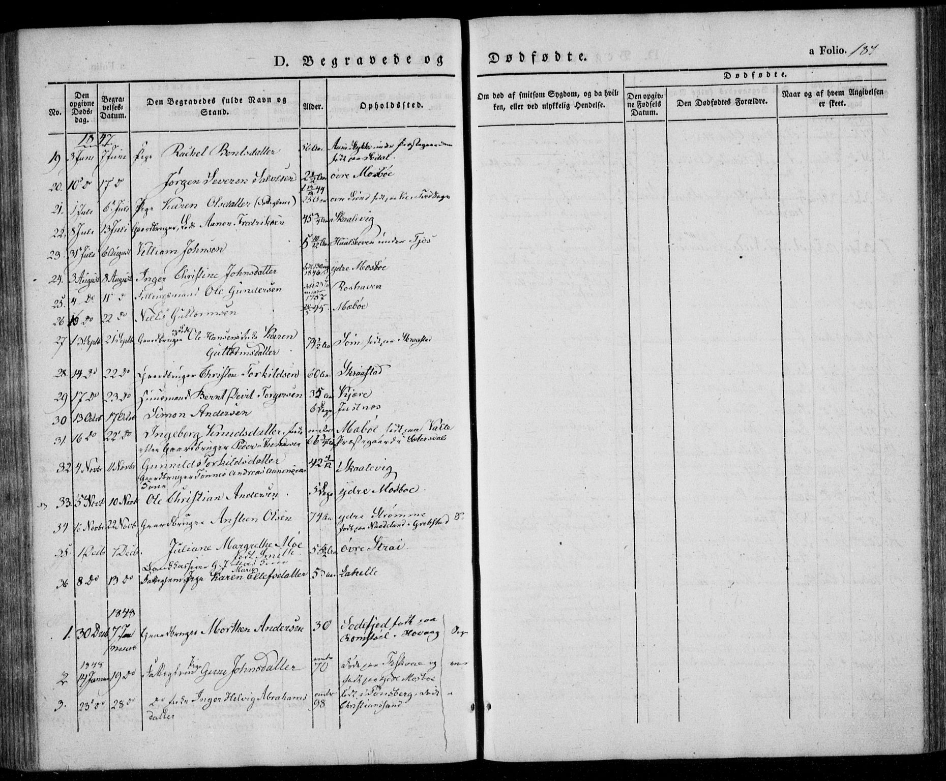 Oddernes sokneprestkontor, SAK/1111-0033/F/Fa/Faa/L0006: Parish register (official) no. A 6, 1838-1851, p. 187