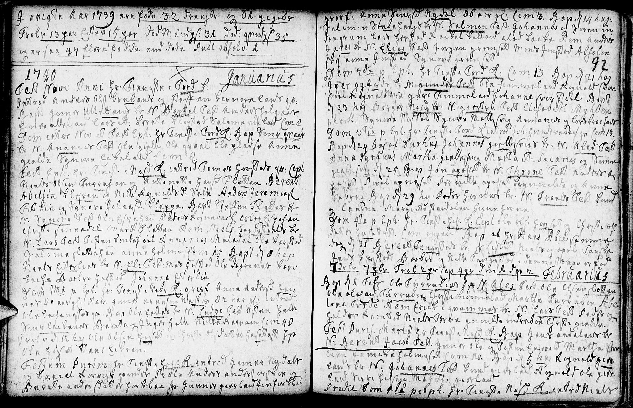 Førde sokneprestembete, AV/SAB-A-79901/H/Haa/Haaa/L0002: Parish register (official) no. A 2, 1728-1748, p. 92
