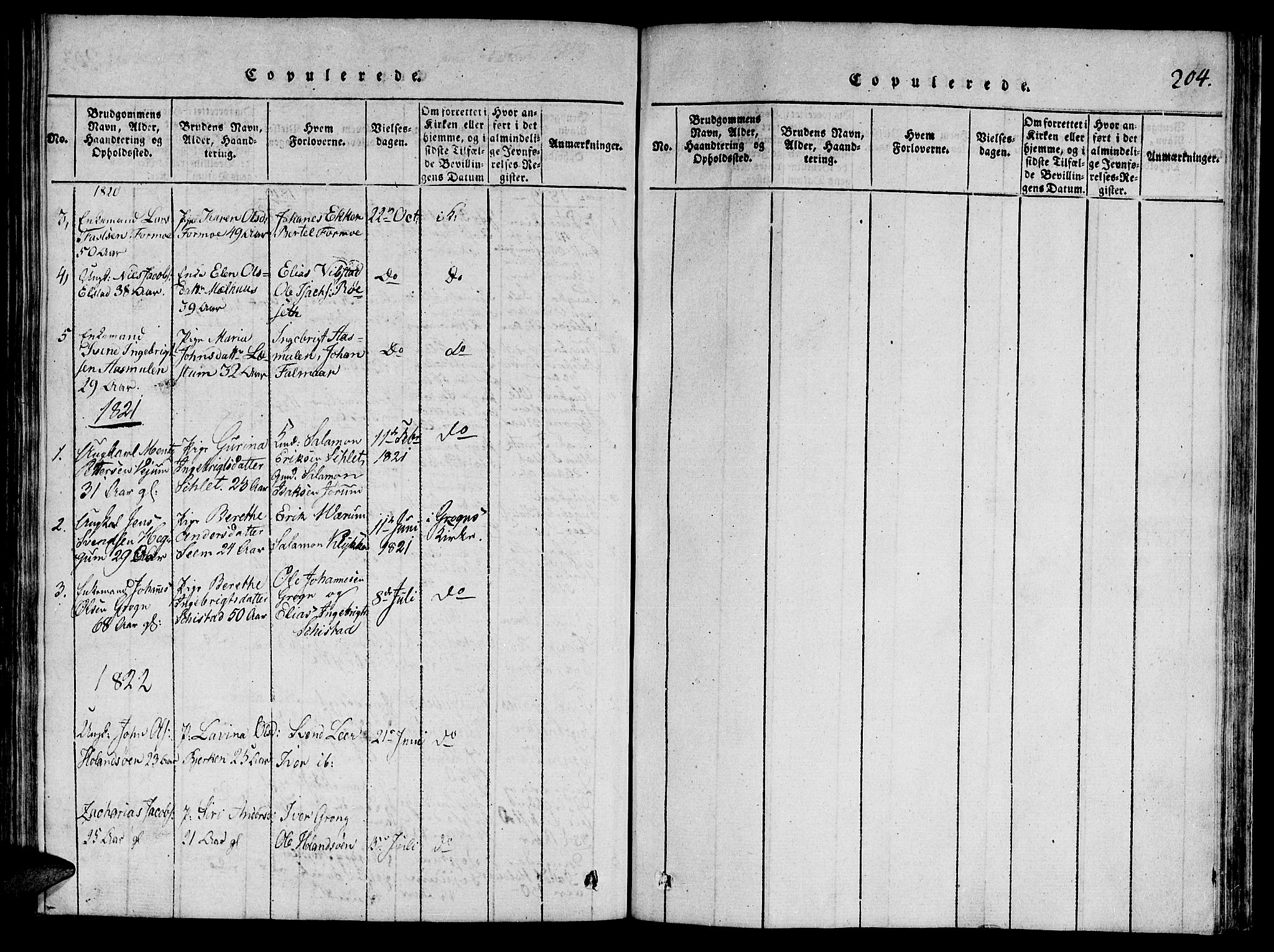 Ministerialprotokoller, klokkerbøker og fødselsregistre - Nord-Trøndelag, SAT/A-1458/764/L0546: Parish register (official) no. 764A06 /2, 1817-1822, p. 204
