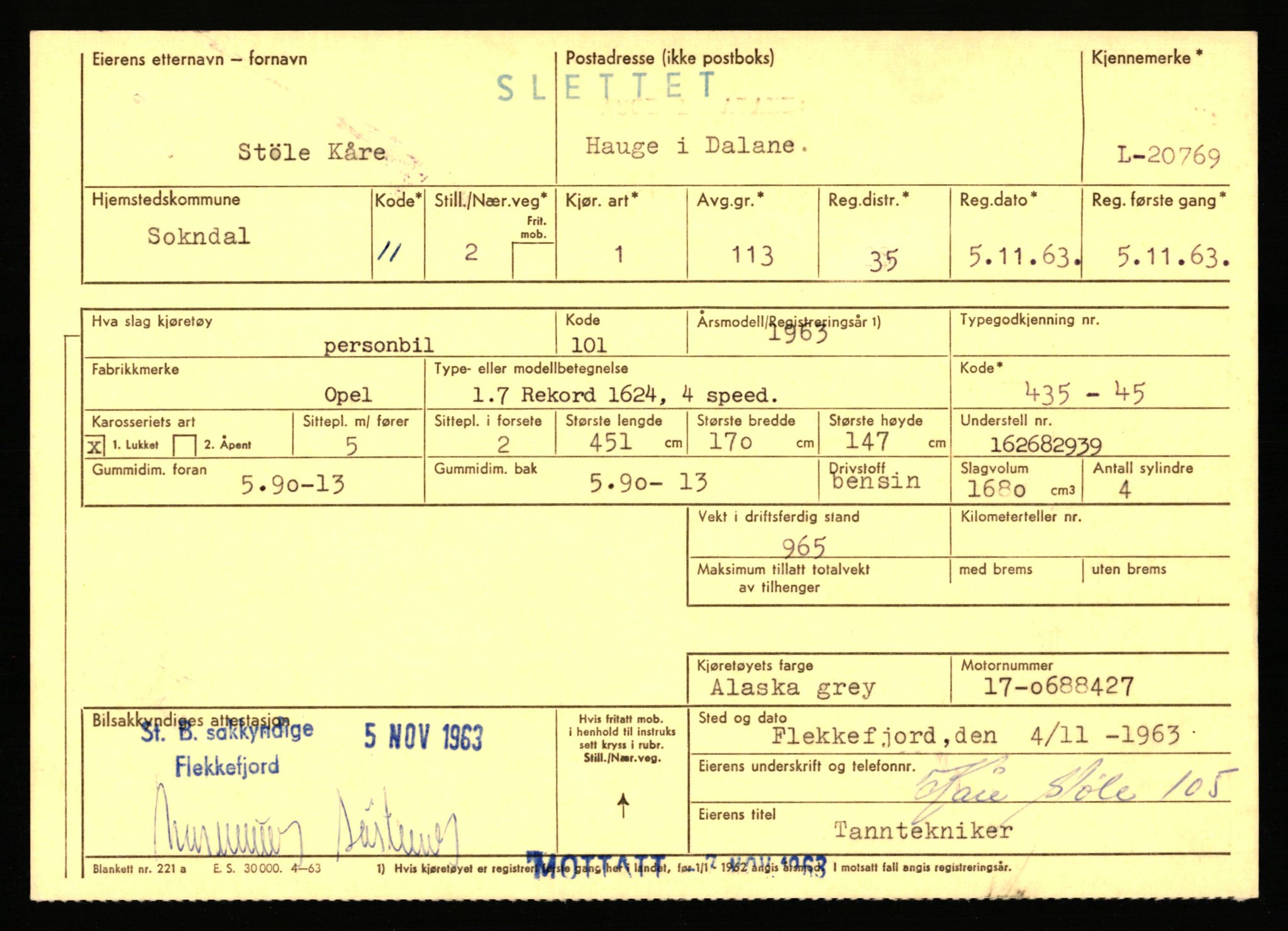 Stavanger trafikkstasjon, AV/SAST-A-101942/0/F/L0037: L-20500 - L-21499, 1930-1971, p. 941