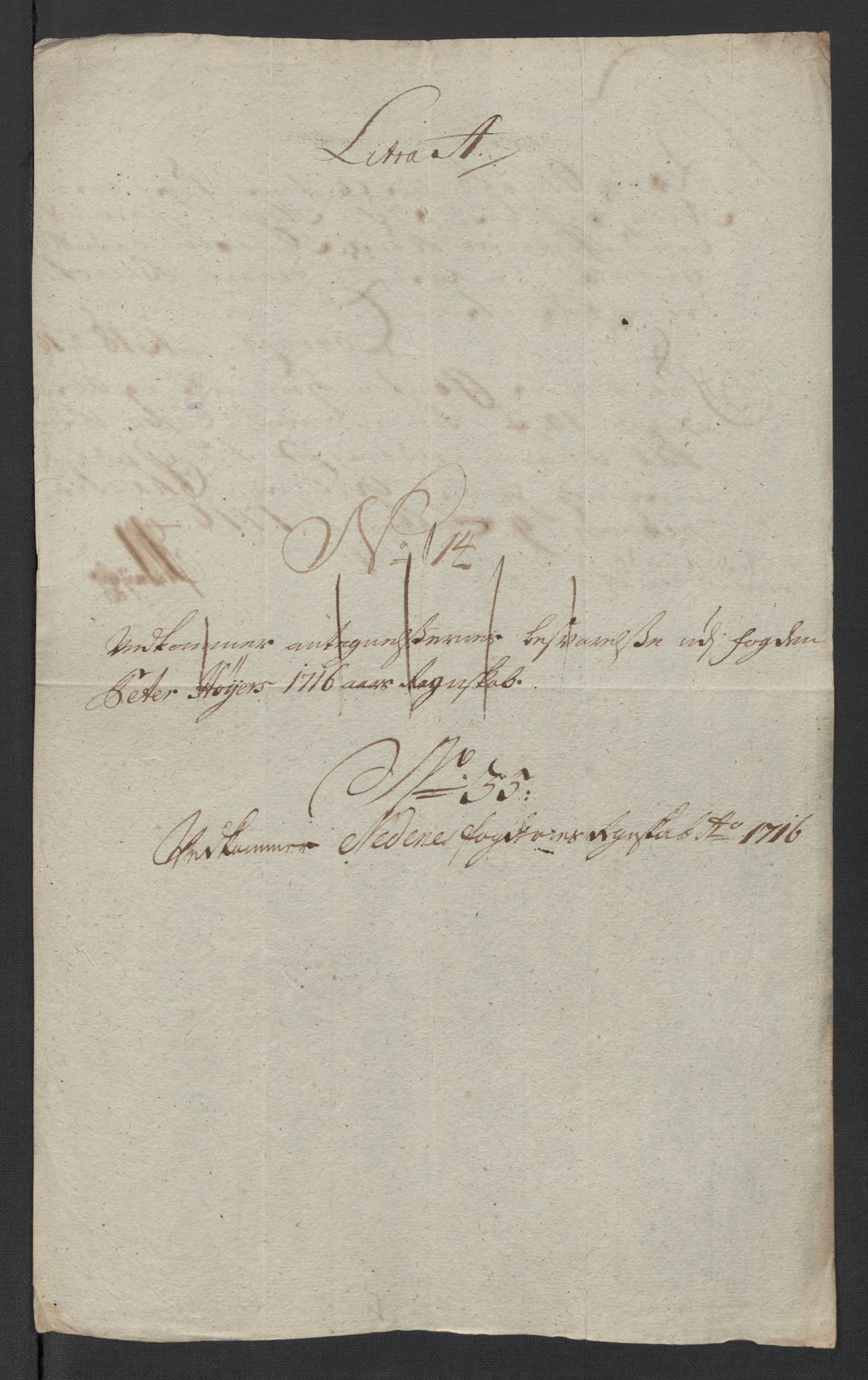 Rentekammeret inntil 1814, Reviderte regnskaper, Fogderegnskap, RA/EA-4092/R39/L2325: Fogderegnskap Nedenes, 1716, p. 340