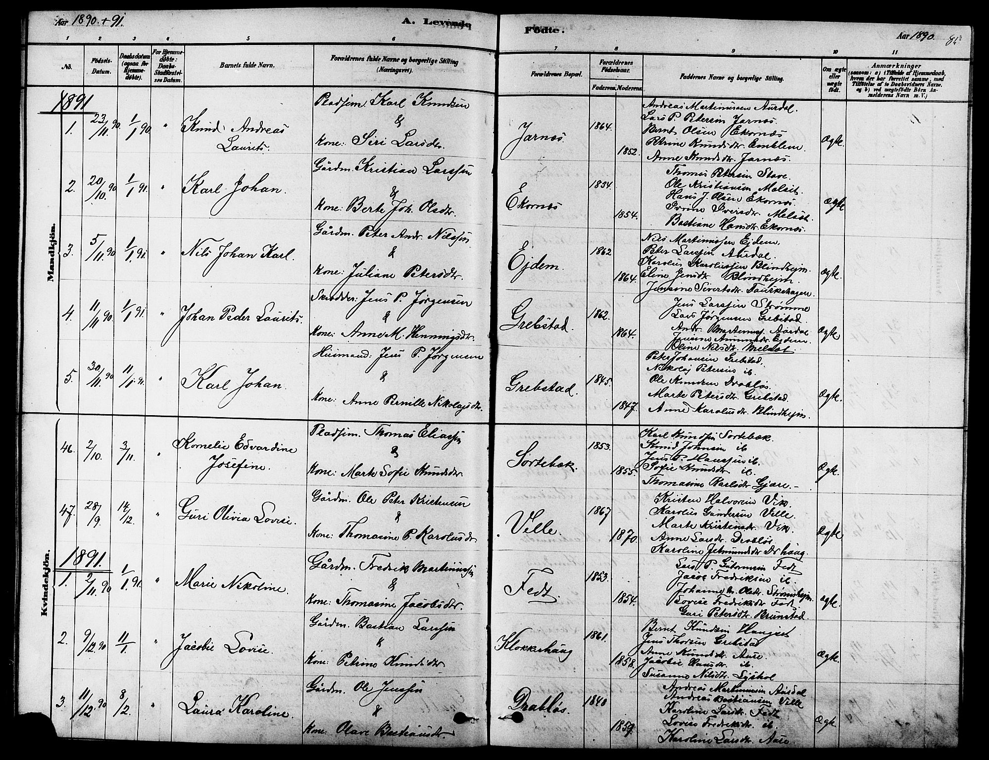 Ministerialprotokoller, klokkerbøker og fødselsregistre - Møre og Romsdal, SAT/A-1454/523/L0339: Parish register (copy) no. 523C02, 1878-1891, p. 85