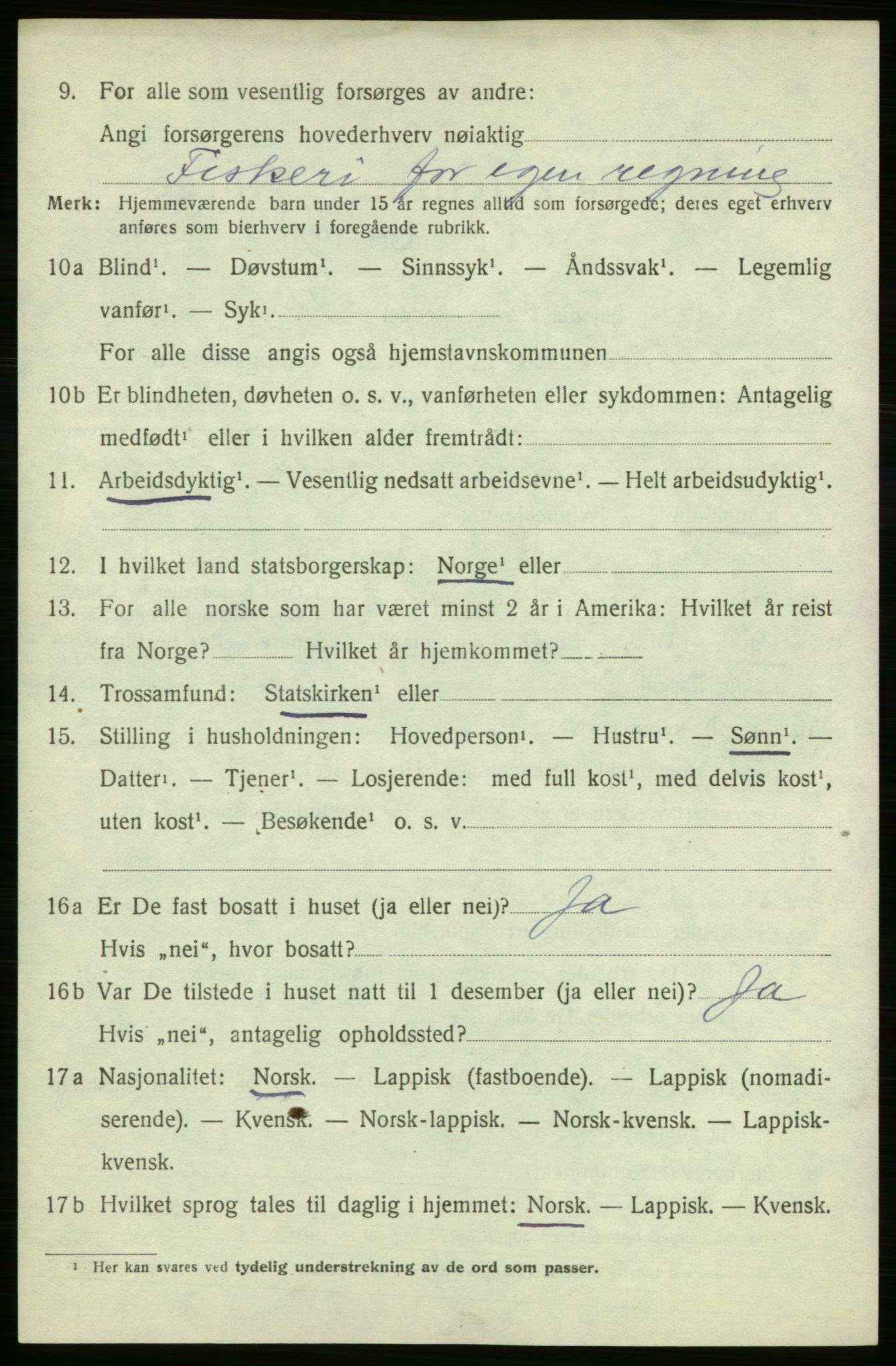 SATØ, 1920 census for , 1920, p. 2747