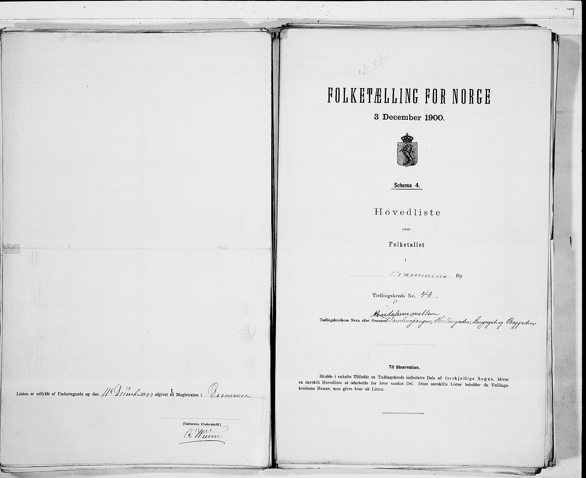 RA, 1900 census for Drammen, 1900, p. 101