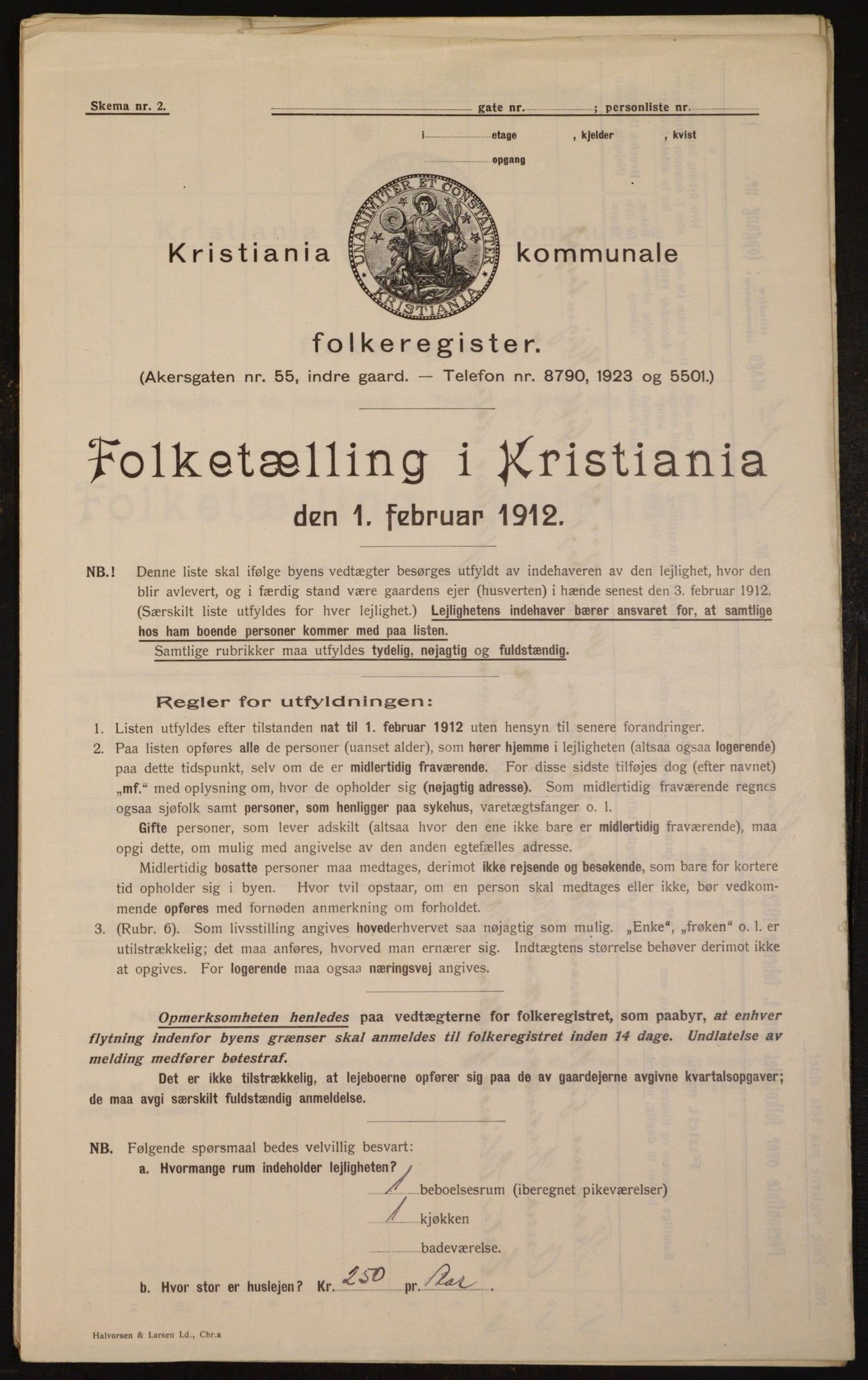 OBA, Municipal Census 1912 for Kristiania, 1912, p. 52092