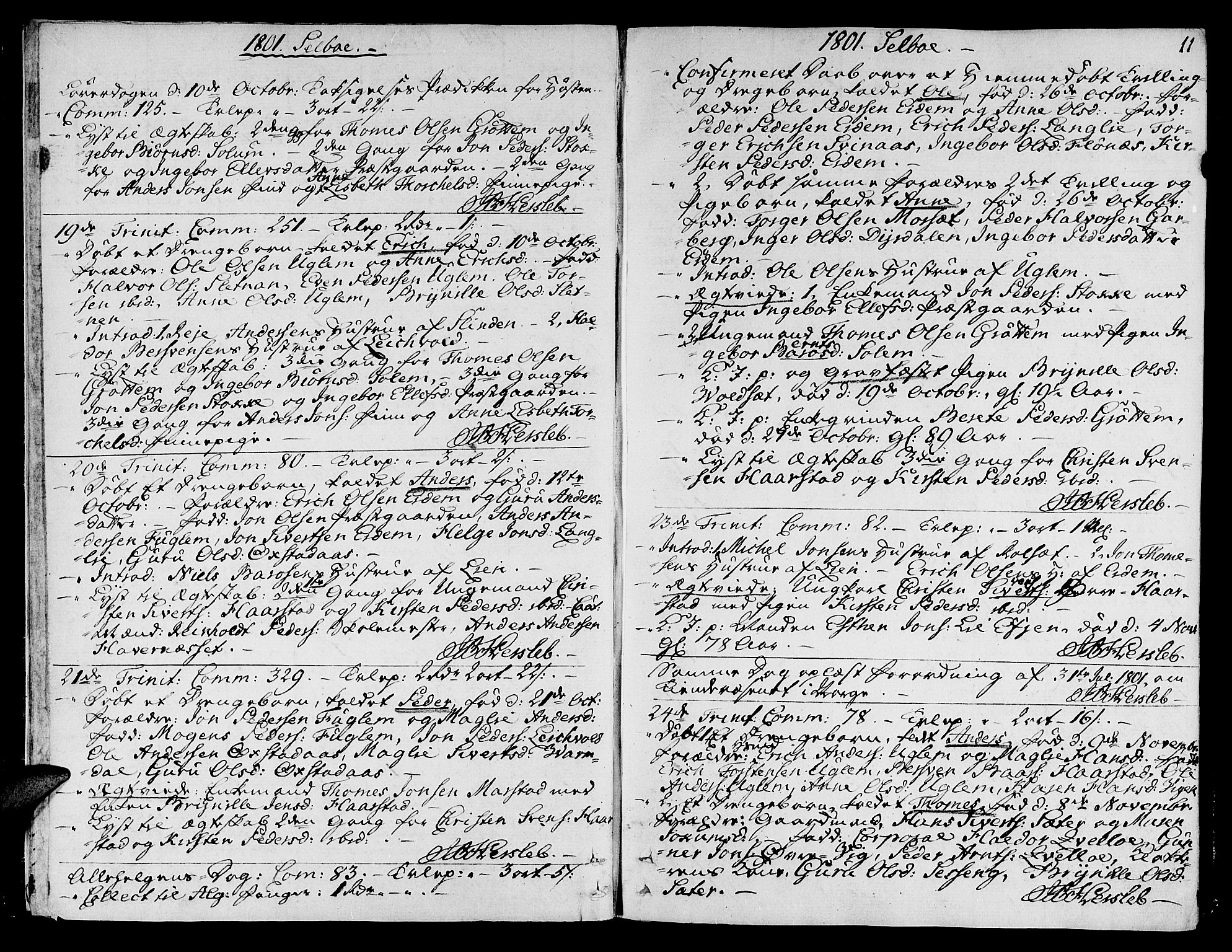 Ministerialprotokoller, klokkerbøker og fødselsregistre - Sør-Trøndelag, SAT/A-1456/695/L1140: Parish register (official) no. 695A03, 1801-1815, p. 11