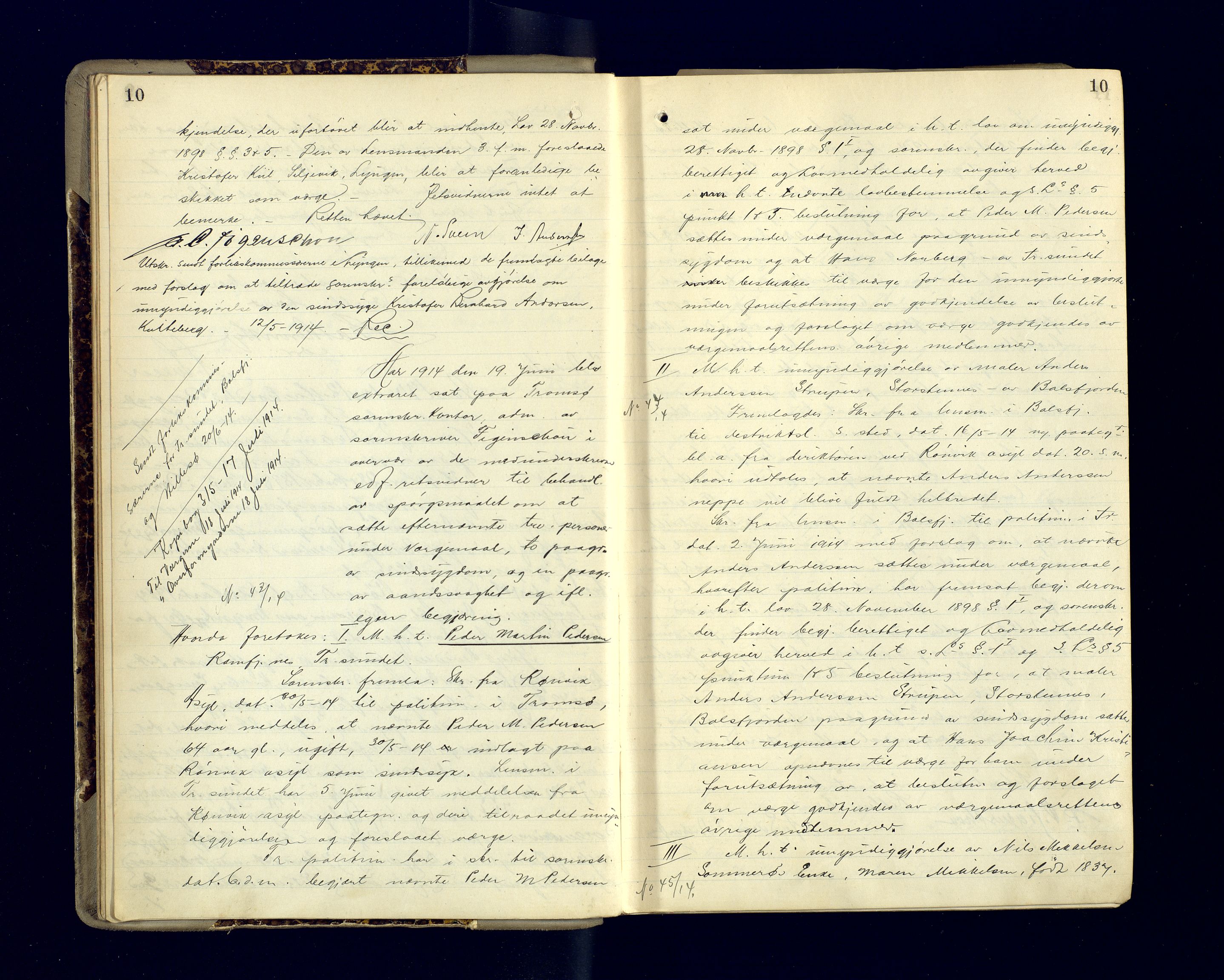 Malangen sorenskriveri, AV/SATØ-SATØ-0051/1/F/Fa/L0034: Ekstraretts- og sjørettsprotokoller. Med noen vigsler (f.eks. side 229), 1913-1924, p. 10