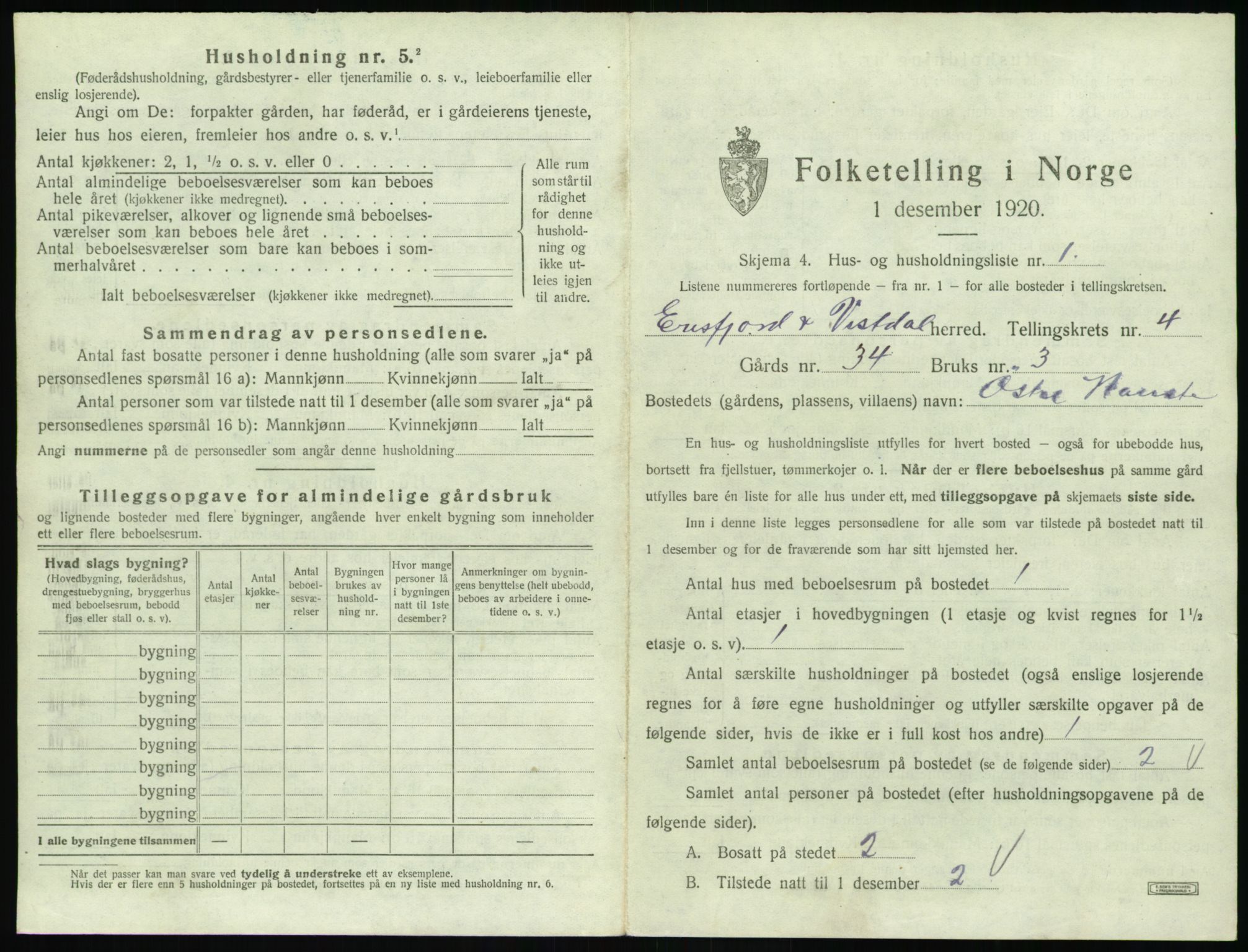 SAT, 1920 census for Eresfjord og Vistdal, 1920, p. 279