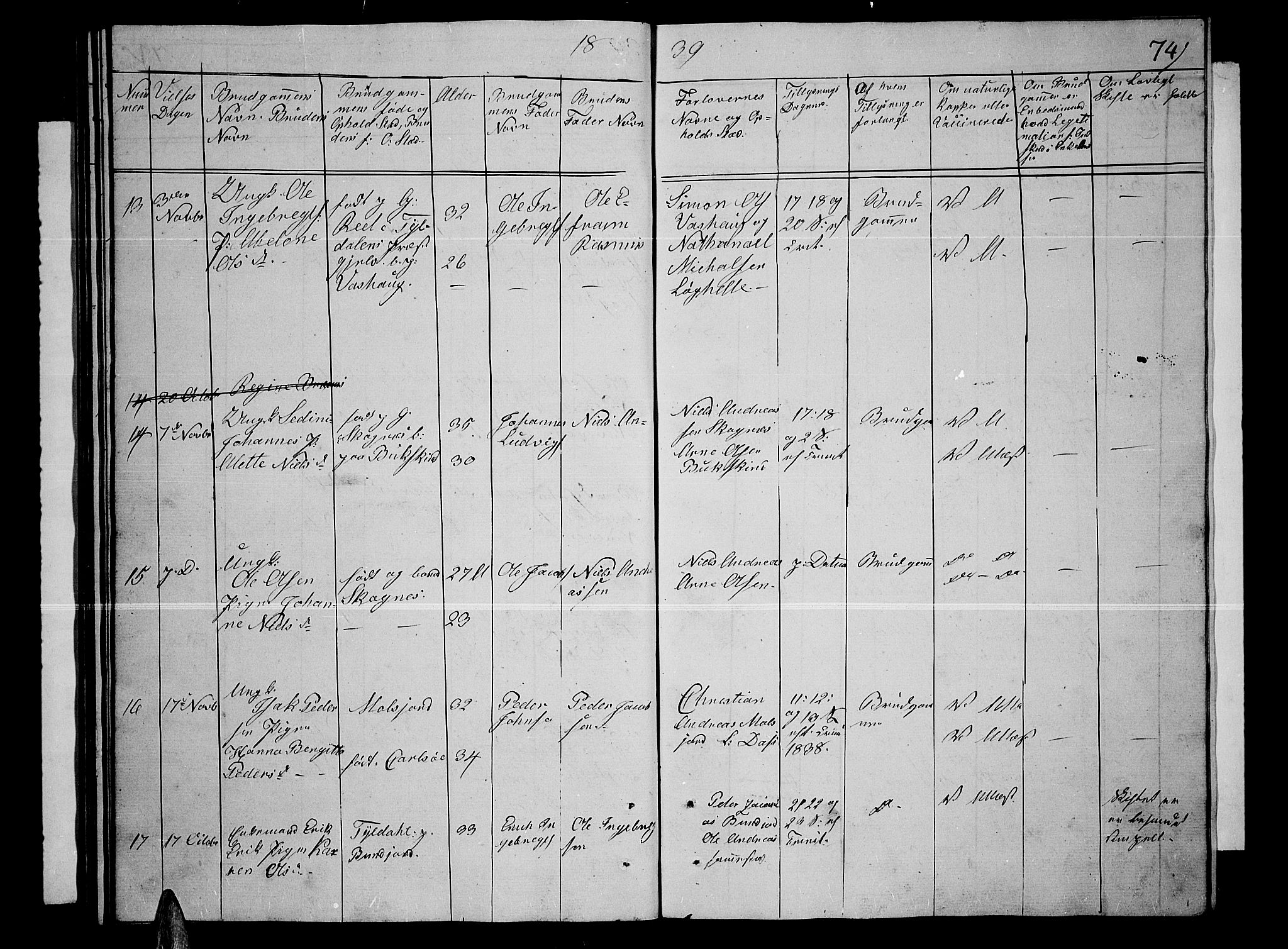 Lenvik sokneprestembete, SATØ/S-1310/H/Ha/Hab/L0002klokker: Parish register (copy) no. 2, 1838-1843, p. 74