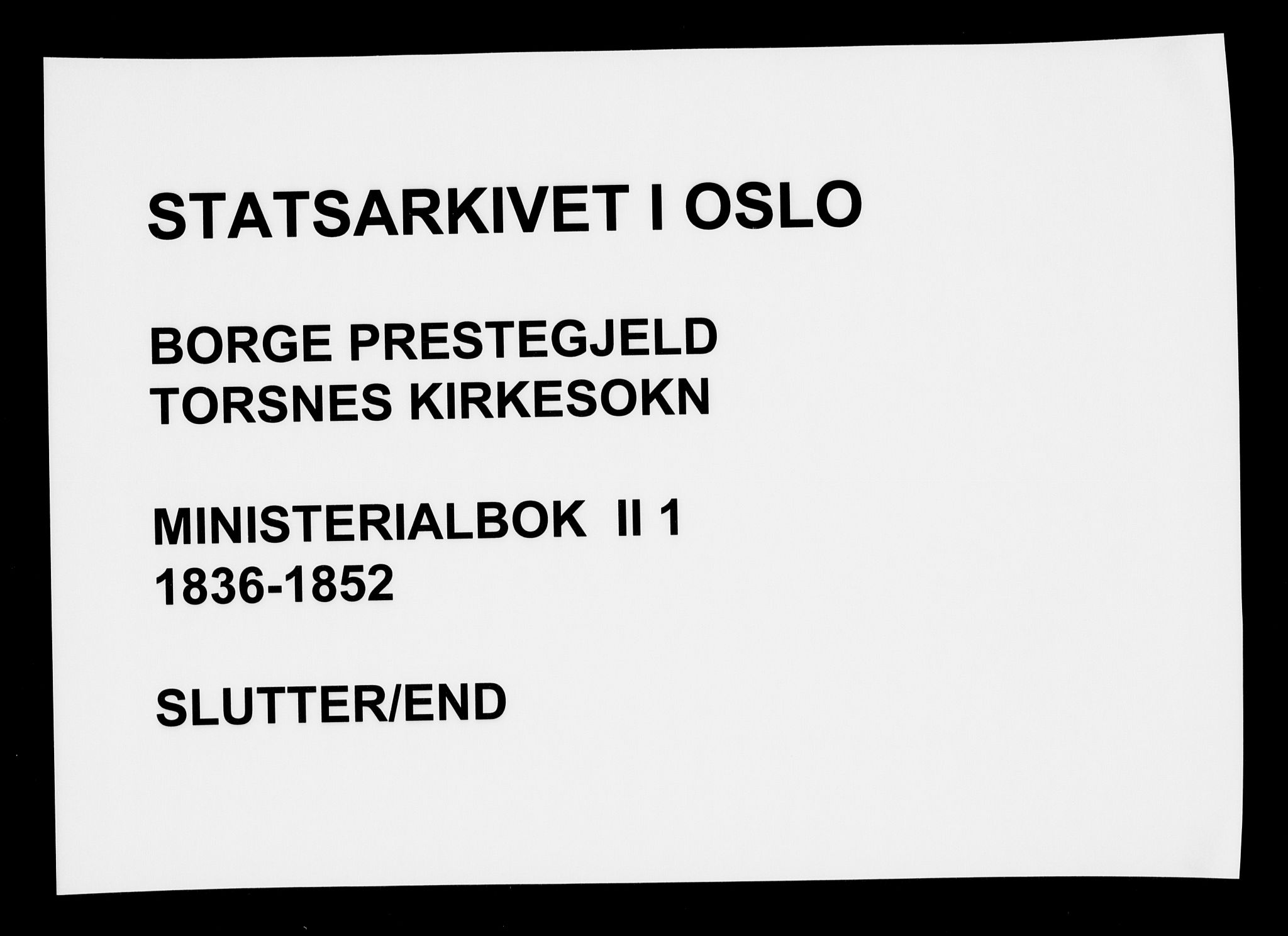 Borge prestekontor Kirkebøker, AV/SAO-A-10903/F/Fb/L0001: Parish register (official) no. II 1, 1836-1852