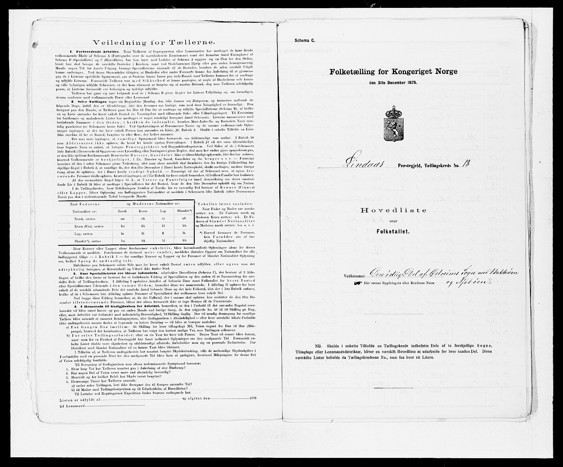 SAB, 1875 census for 1263P Lindås, 1875, p. 41