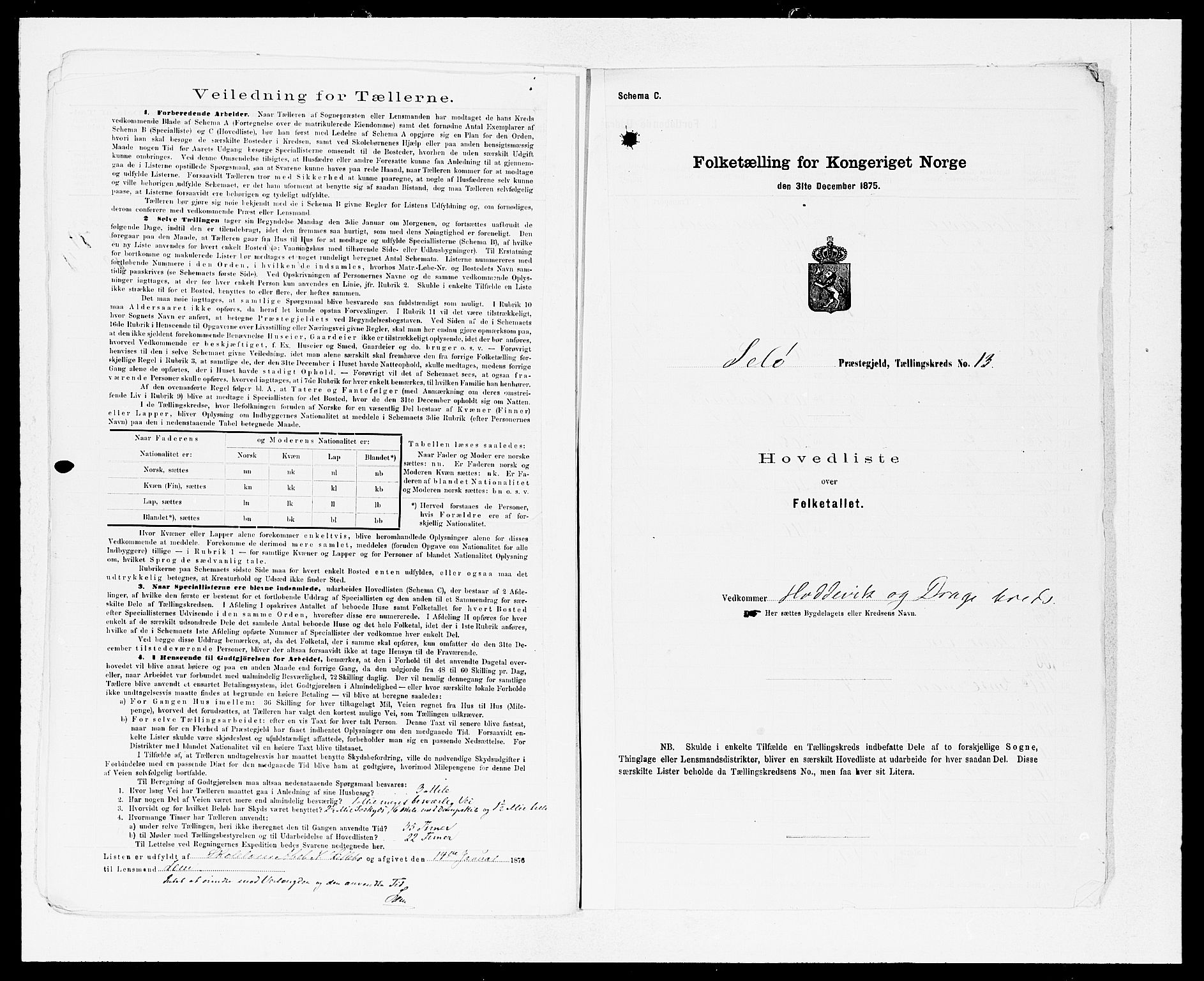 SAB, 1875 Census for 1441P Selje, 1875, p. 27