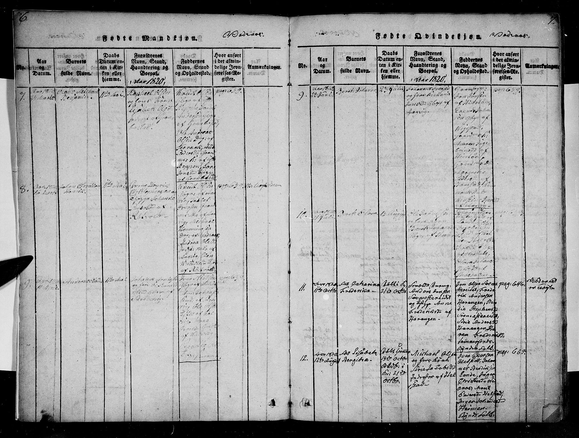 Ministerialprotokoller, klokkerbøker og fødselsregistre - Nordland, AV/SAT-A-1459/810/L0142: Parish register (official) no. 810A06 /1, 1819-1841, p. 6-7