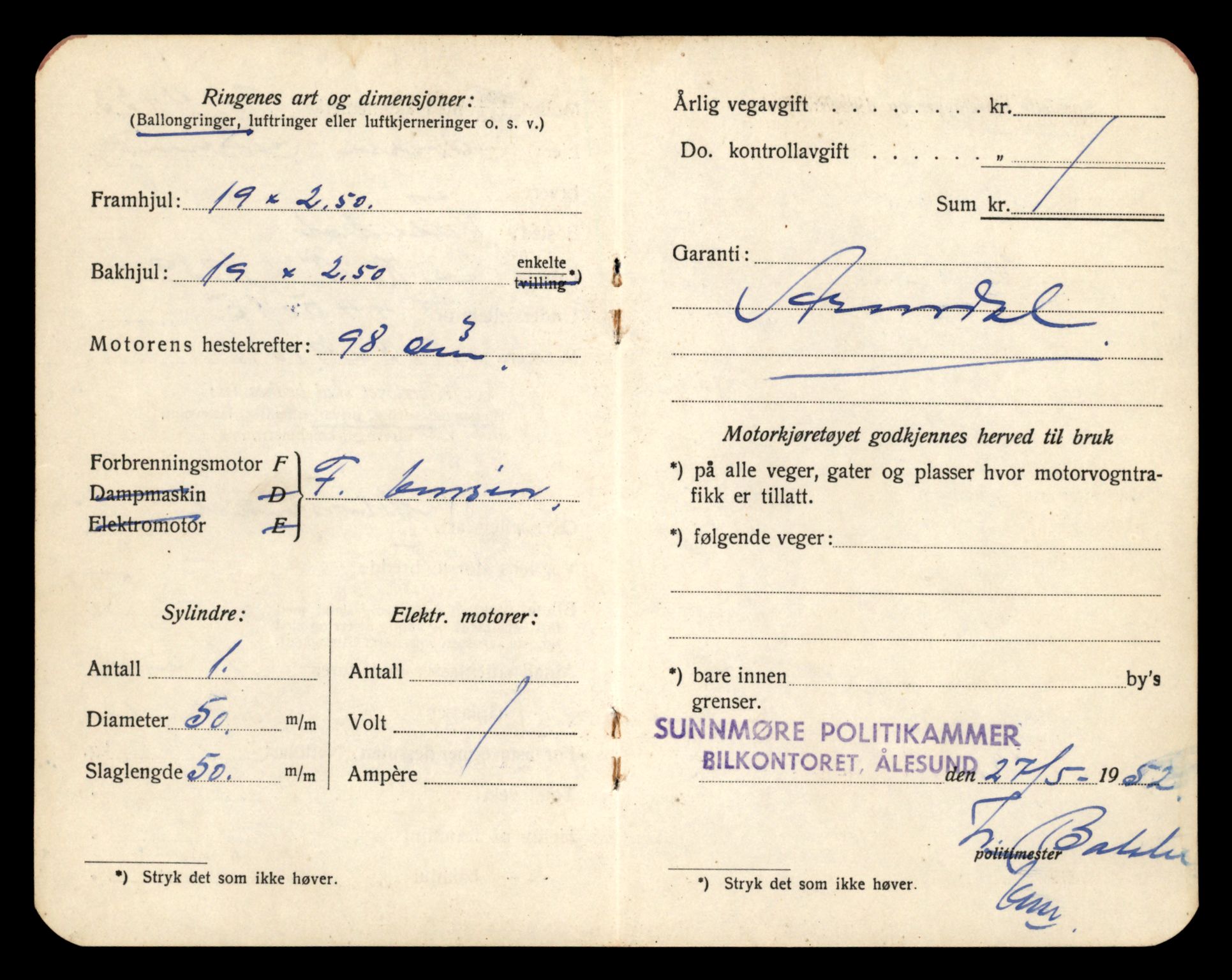 Møre og Romsdal vegkontor - Ålesund trafikkstasjon, AV/SAT-A-4099/F/Fe/L0029: Registreringskort for kjøretøy T 11430 - T 11619, 1927-1998, p. 92