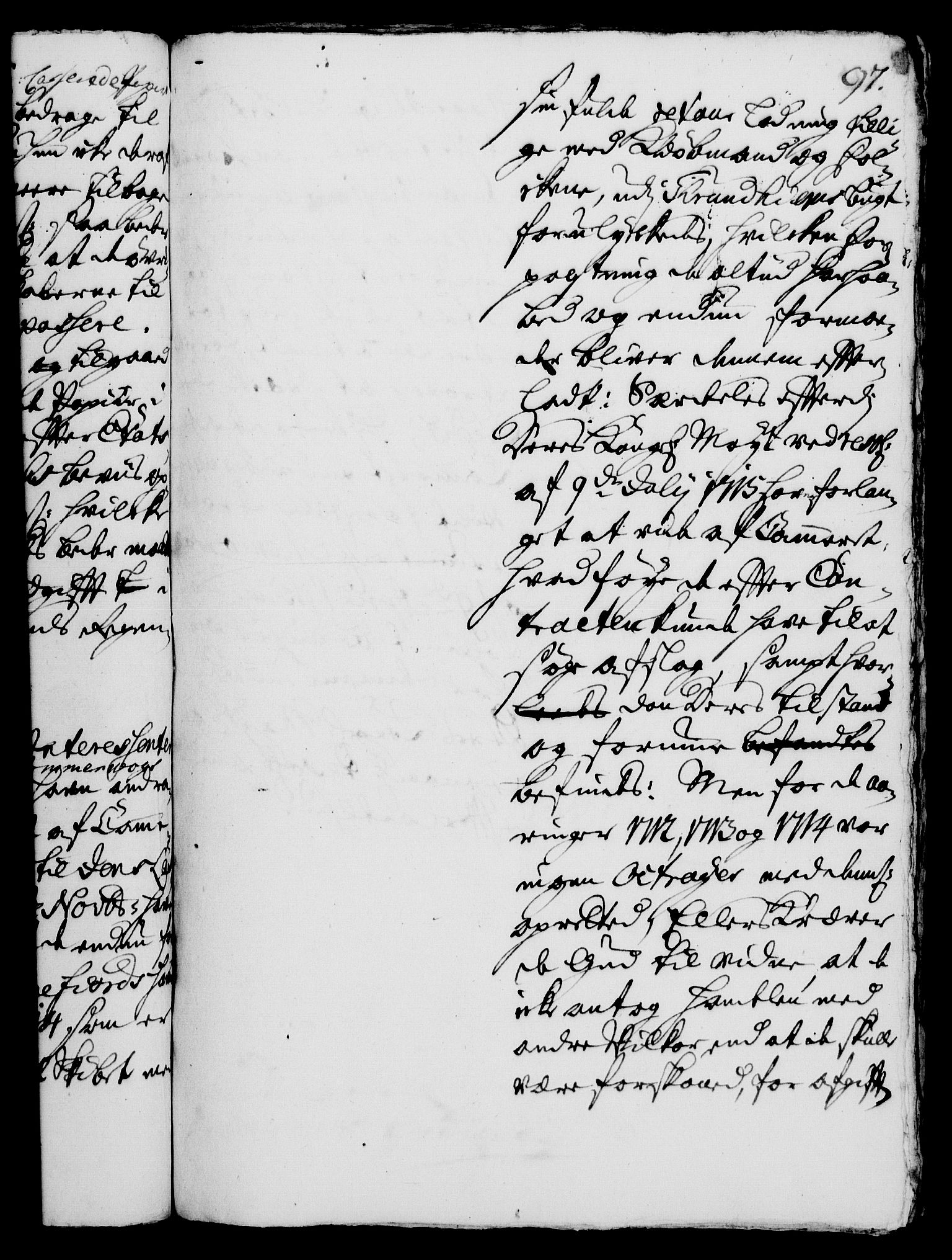Rentekammeret, Kammerkanselliet, RA/EA-3111/G/Gh/Gha/L0003: Norsk ekstraktmemorialprotokoll, sak. 600-765 (merket RK 53.48), 1720-1721, p. 97
