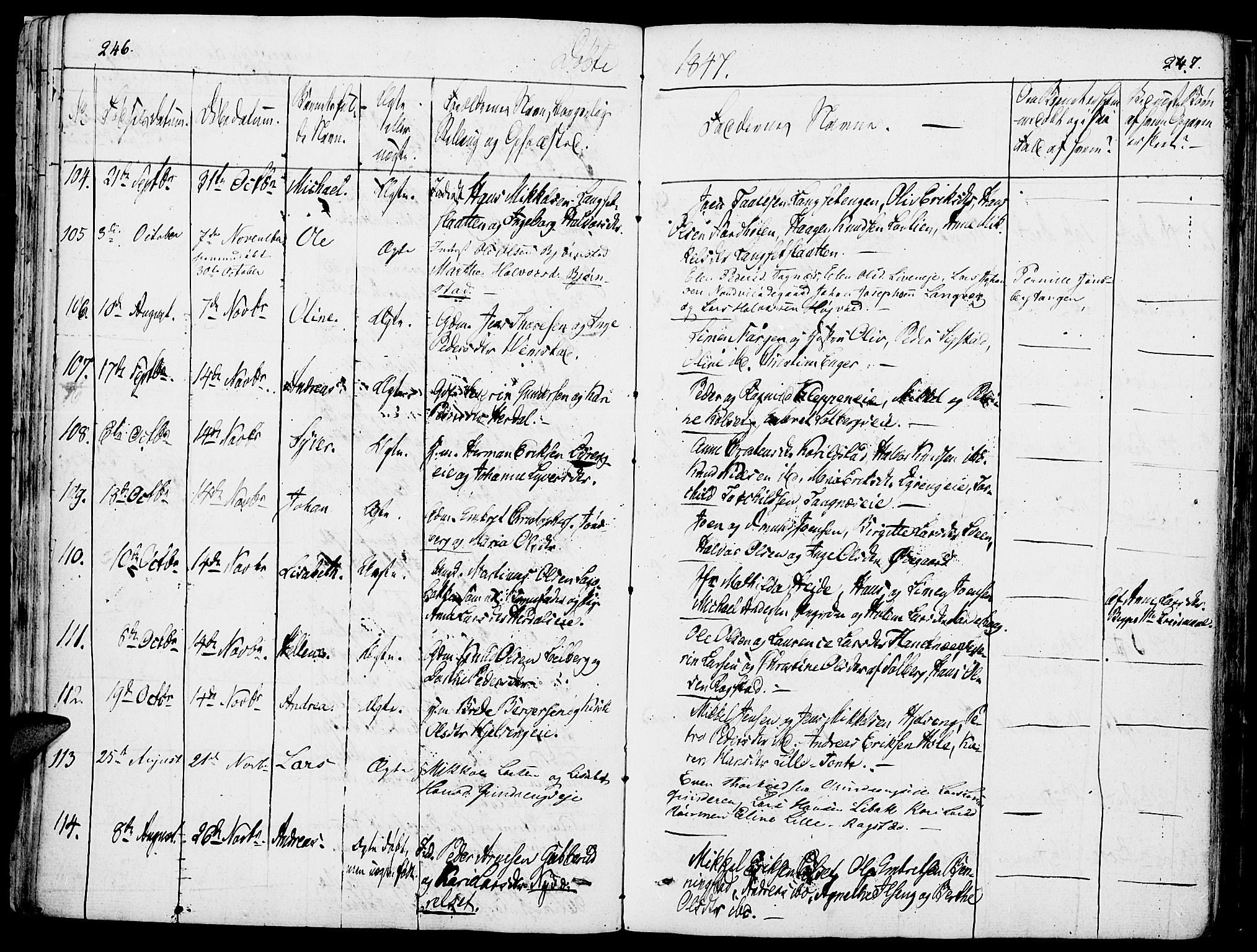 Løten prestekontor, SAH/PREST-022/K/Ka/L0006: Parish register (official) no. 6, 1832-1849, p. 246-247