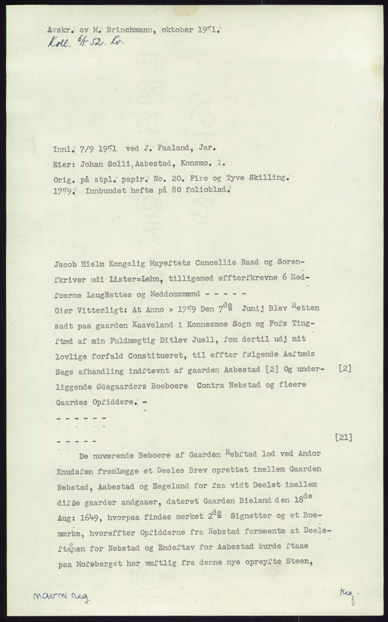 Samlinger til kildeutgivelse, Diplomavskriftsamlingen, RA/EA-4053/H/Ha, p. 2945