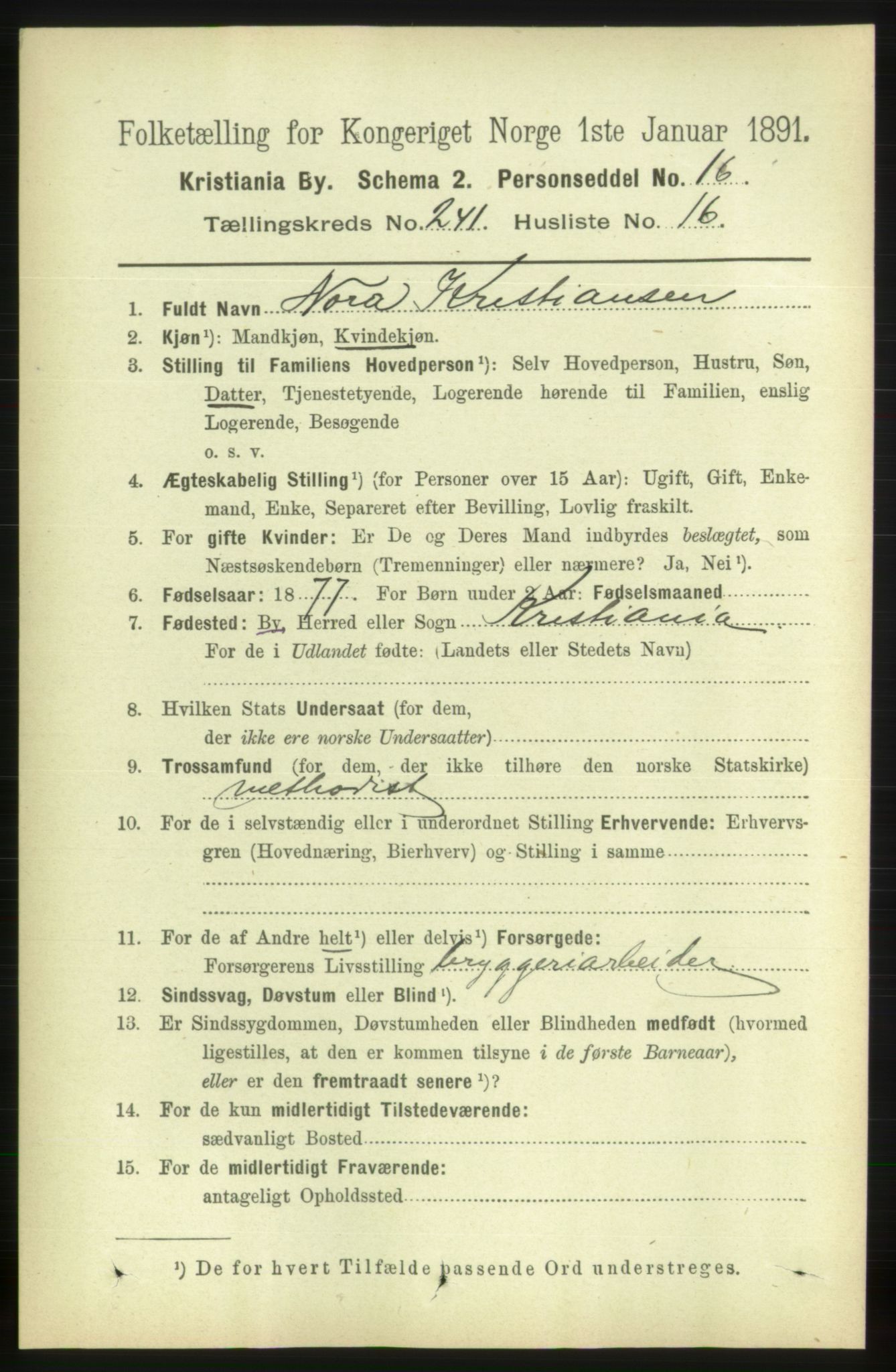 RA, 1891 census for 0301 Kristiania, 1891, p. 146683