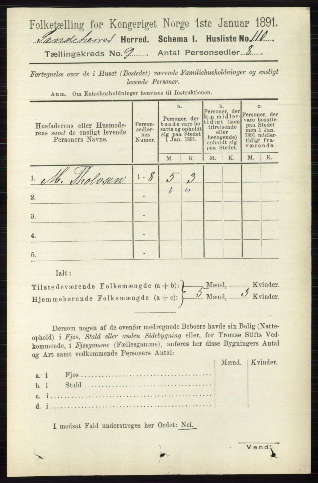 RA, 1891 census for 0724 Sandeherred, 1891, p. 5541