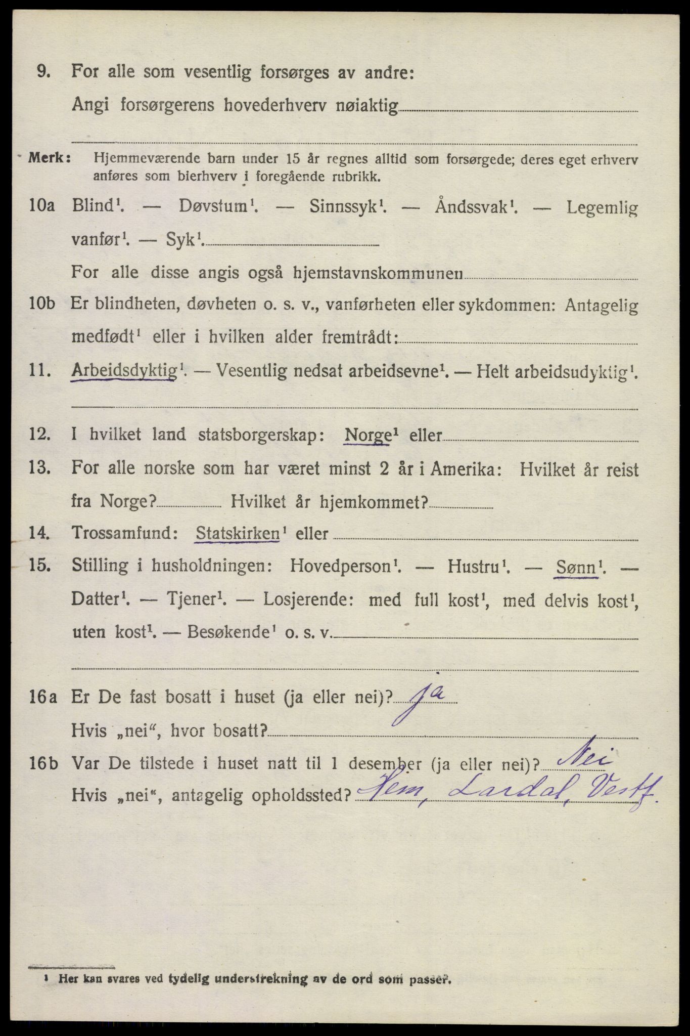 SAKO, 1920 census for Lardal, 1920, p. 2530