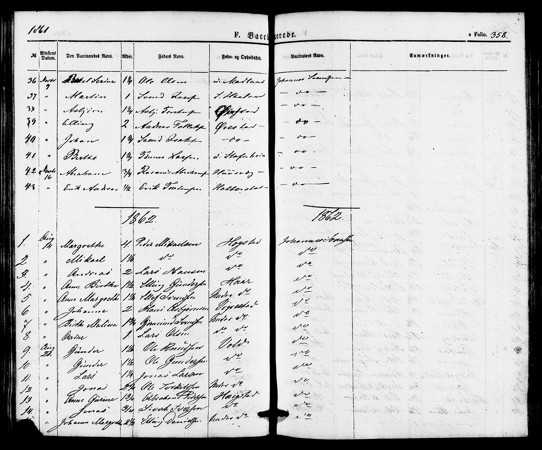 Hå sokneprestkontor, AV/SAST-A-101801/001/30BA/L0009: Parish register (official) no. A 8, 1855-1878, p. 358