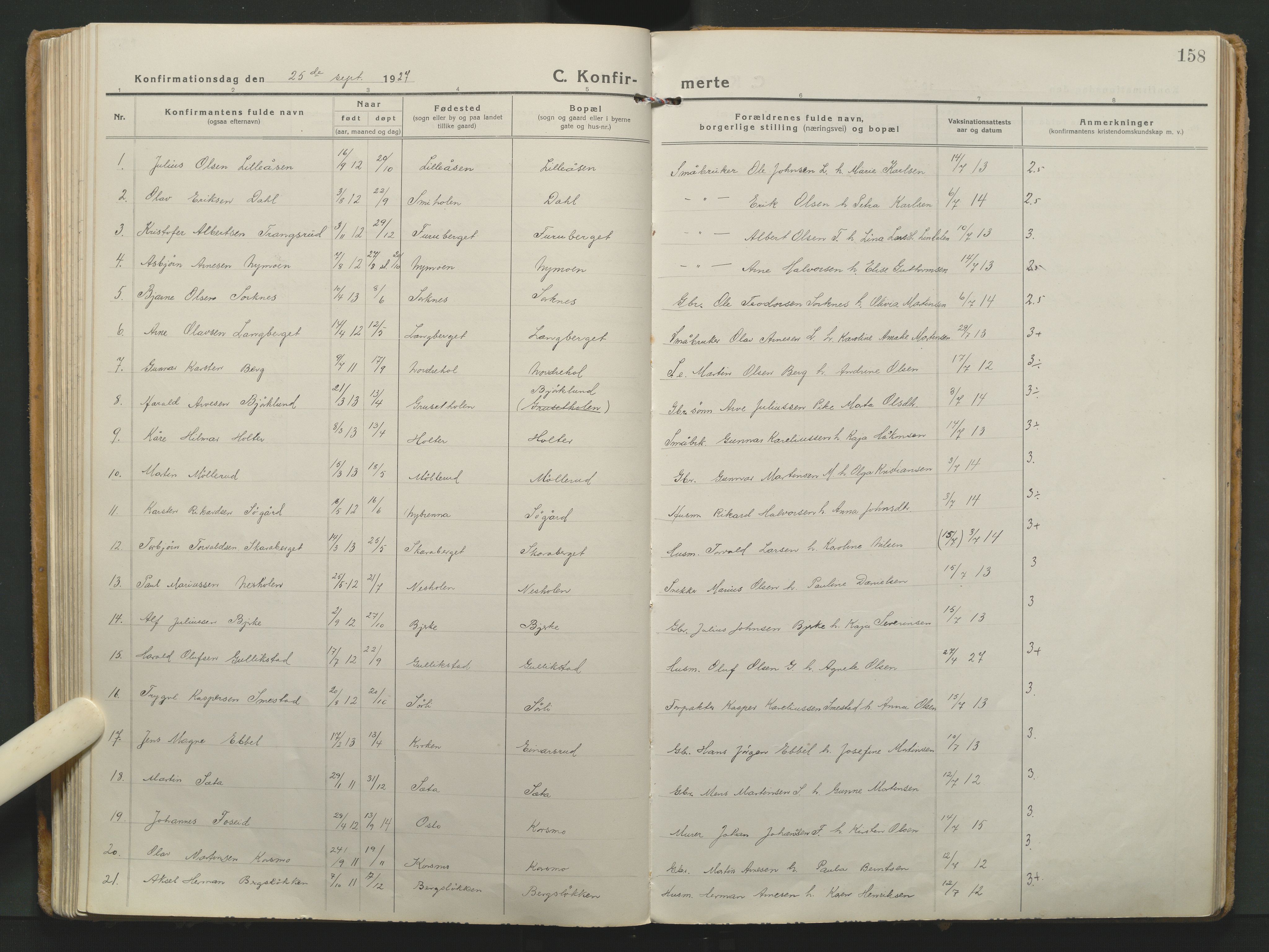 Grue prestekontor, SAH/PREST-036/H/Ha/Haa/L0018: Parish register (official) no. 18, 1923-1940, p. 158