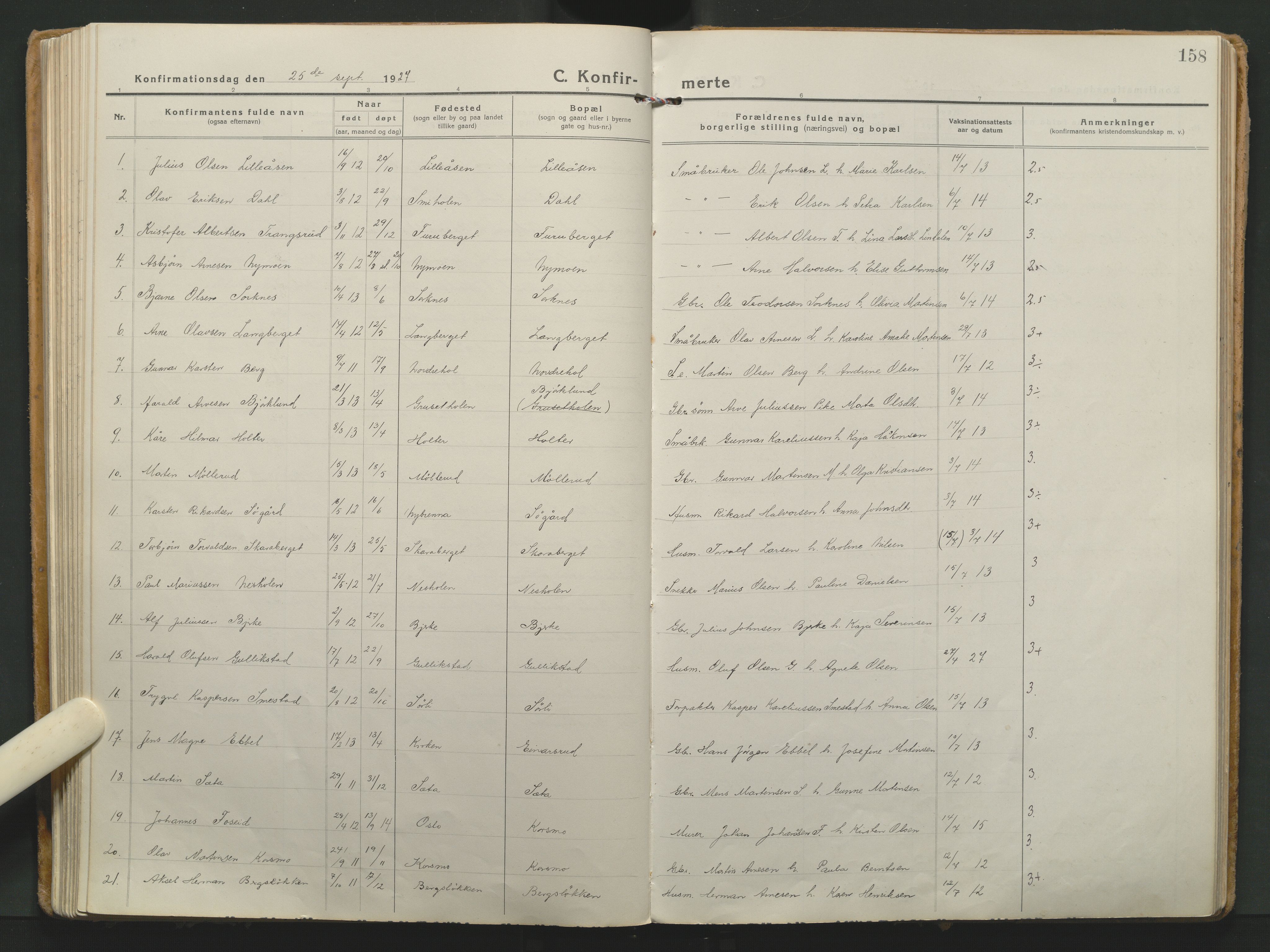 Grue prestekontor, AV/SAH-PREST-036/H/Ha/Haa/L0018: Parish register (official) no. 18, 1923-1940, p. 158