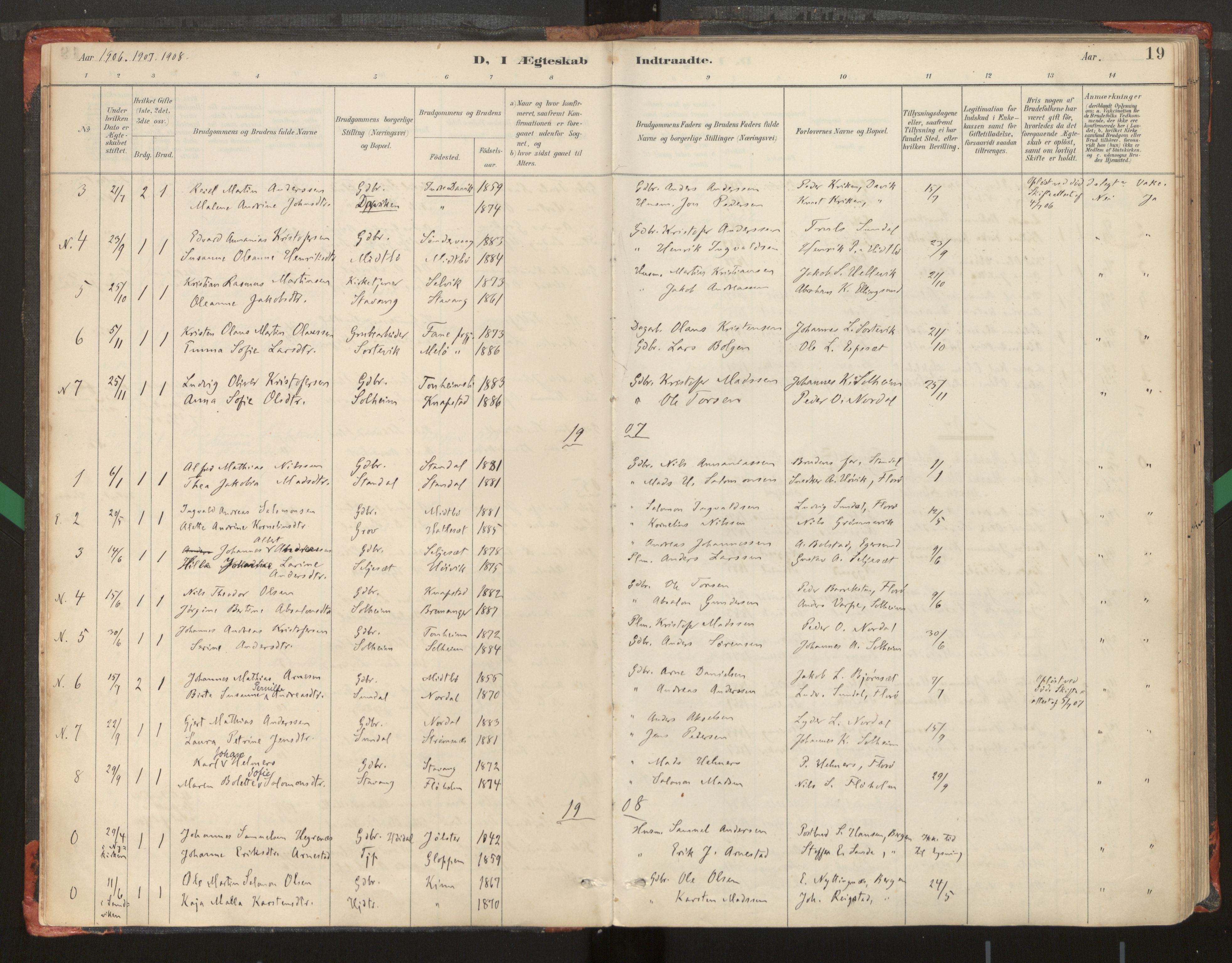 Kinn sokneprestembete, SAB/A-80801/H/Haa/Haad/L0006: Parish register (official) no. D 6, 1886-1945, p. 19