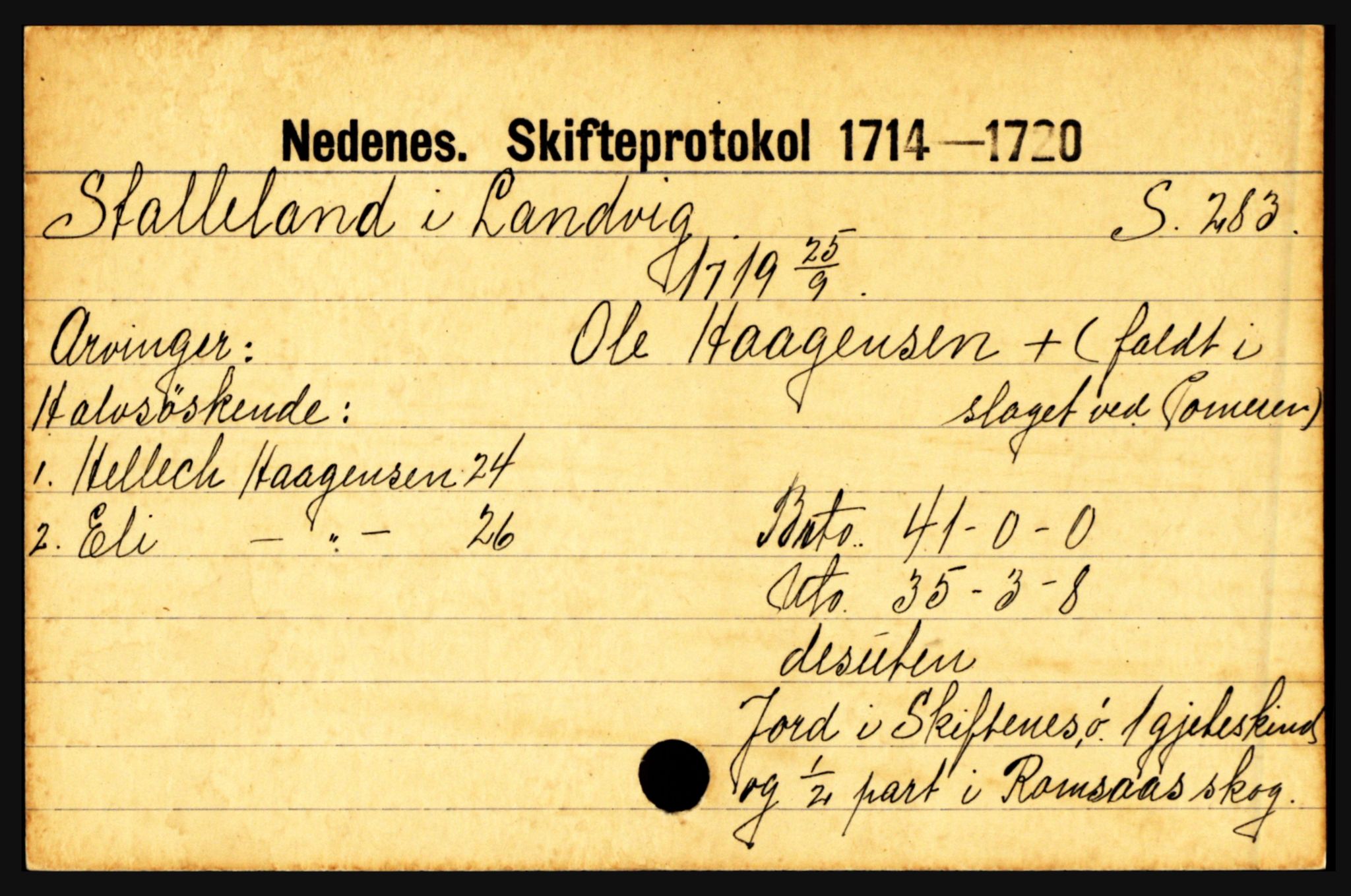 Nedenes sorenskriveri før 1824, AV/SAK-1221-0007/H, p. 28013