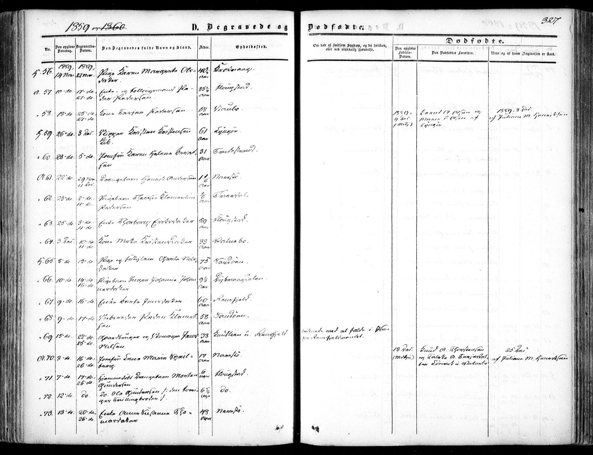 Dypvåg sokneprestkontor, AV/SAK-1111-0007/F/Fa/Faa/L0006: Parish register (official) no. A 6, 1855-1872, p. 327