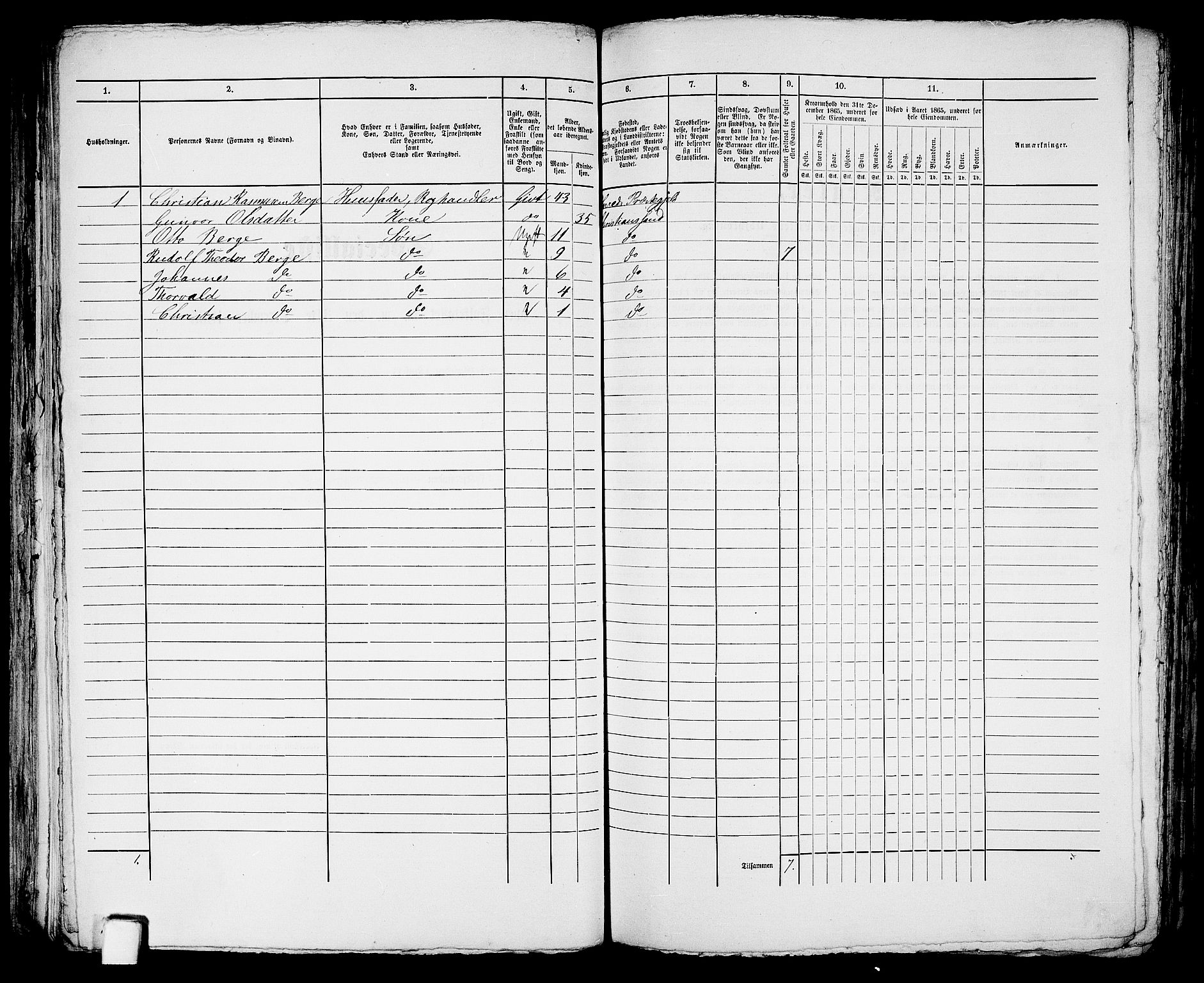 RA, 1865 census for Kristiansand, 1865, p. 1681