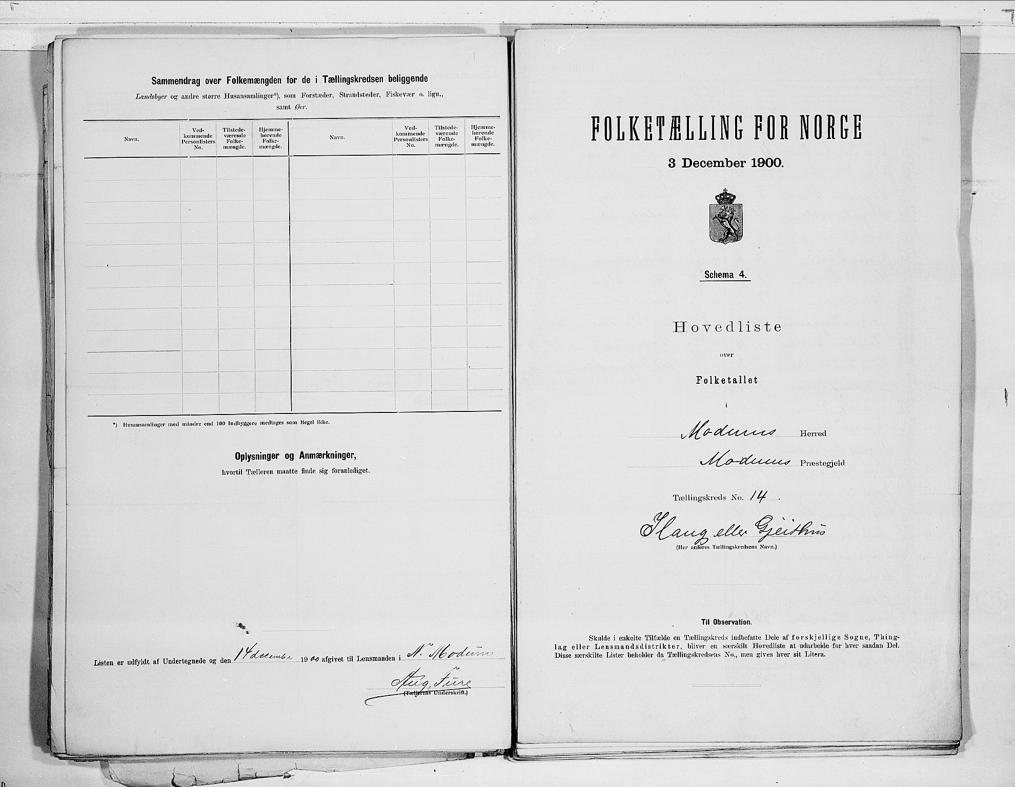 RA, 1900 census for Modum, 1900, p. 36