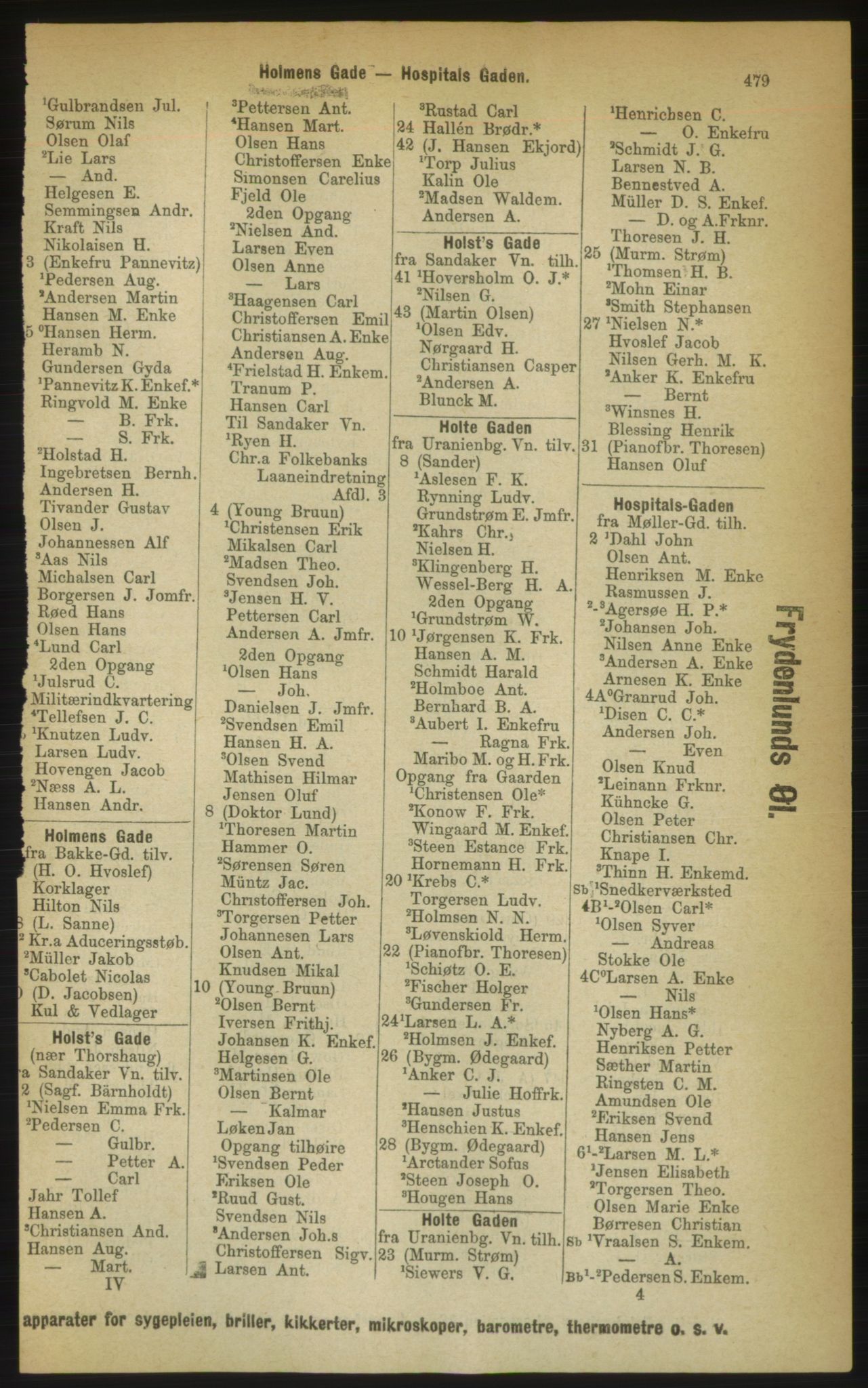 Kristiania/Oslo adressebok, PUBL/-, 1889, p. 479