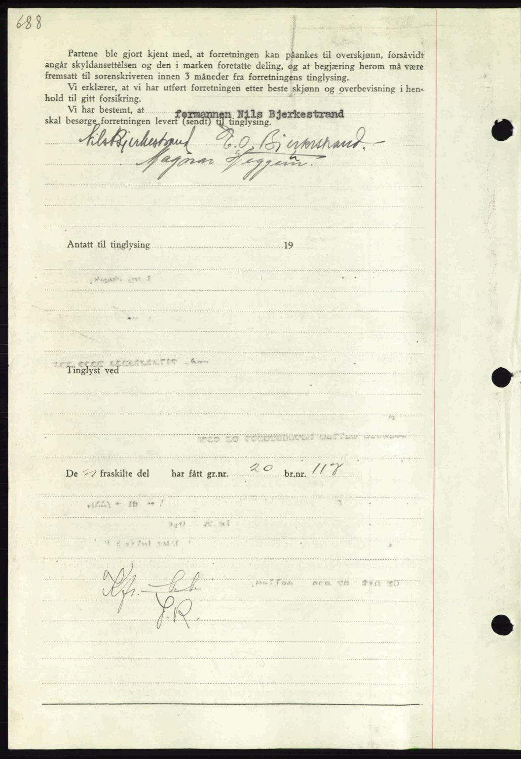 Nordmøre sorenskriveri, AV/SAT-A-4132/1/2/2Ca: Mortgage book no. A92, 1942-1942, Diary no: : 1279/1942