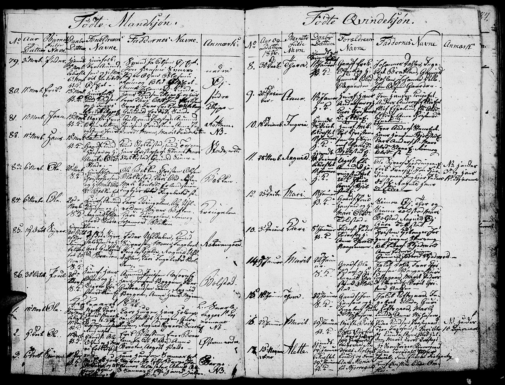 Vågå prestekontor, SAH/PREST-076/H/Ha/Haa/L0003: Parish register (official) no. 3, 1815-1827, p. 186d