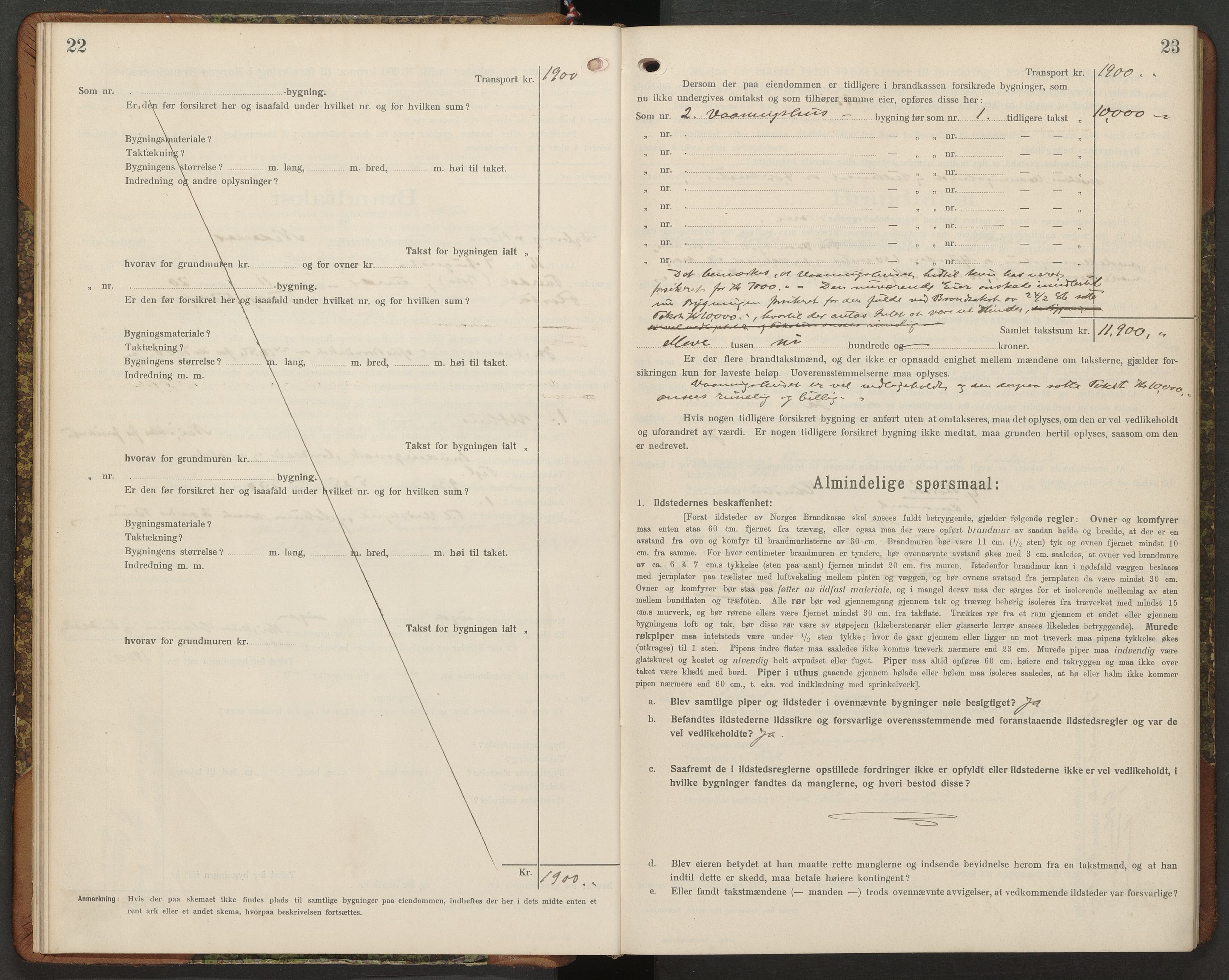Norges Brannkasse Dypvåg og Flosta, AV/SAK-2241-0008/F/Fa/L0007: Branntakstprotokoll nr. 7 med gårdsnavnregister, 1916-1927