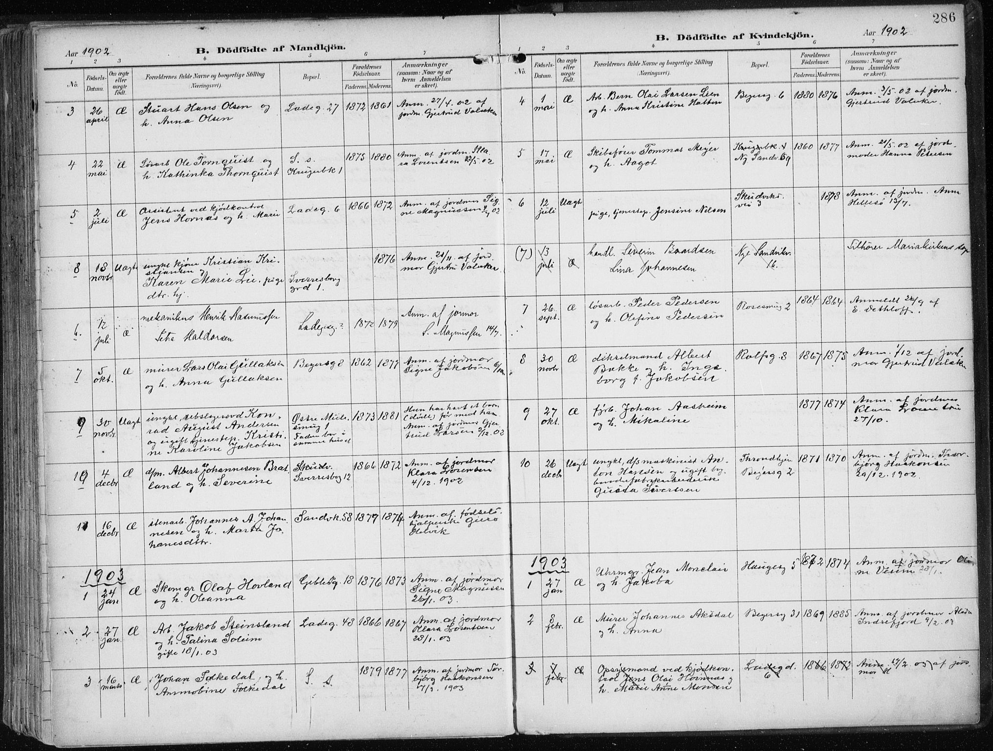 Sandviken Sokneprestembete, SAB/A-77601/H/Ha/L0006: Parish register (official) no. B 3, 1901-1912, p. 286