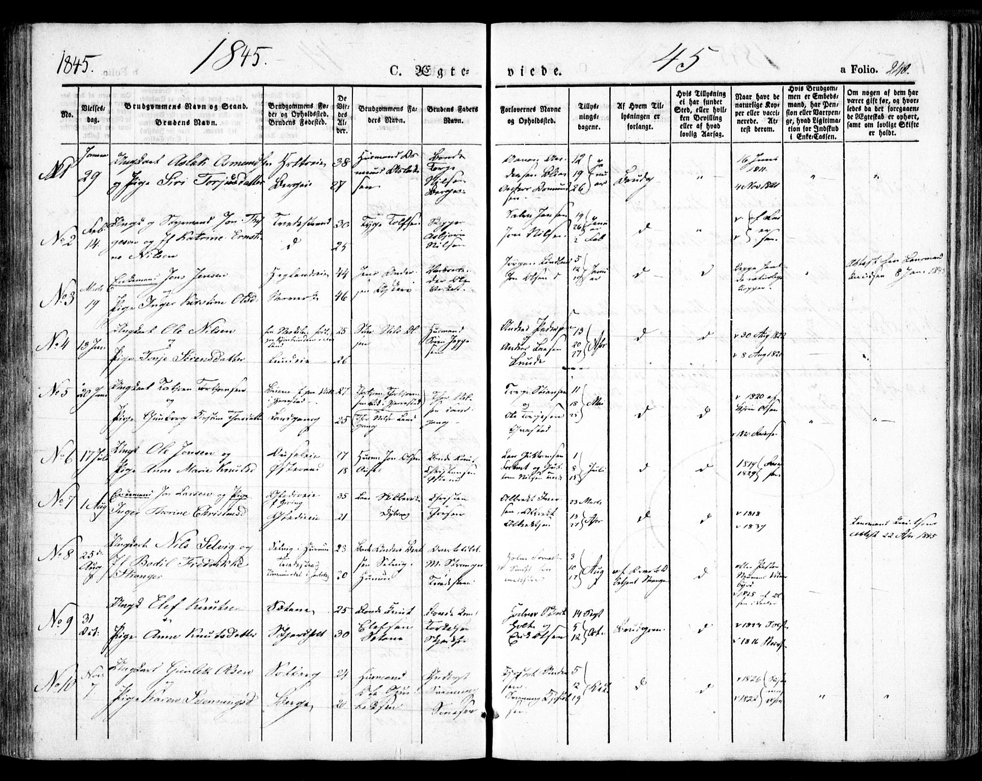 Holt sokneprestkontor, AV/SAK-1111-0021/F/Fa/L0007: Parish register (official) no. A 7, 1836-1848, p. 240