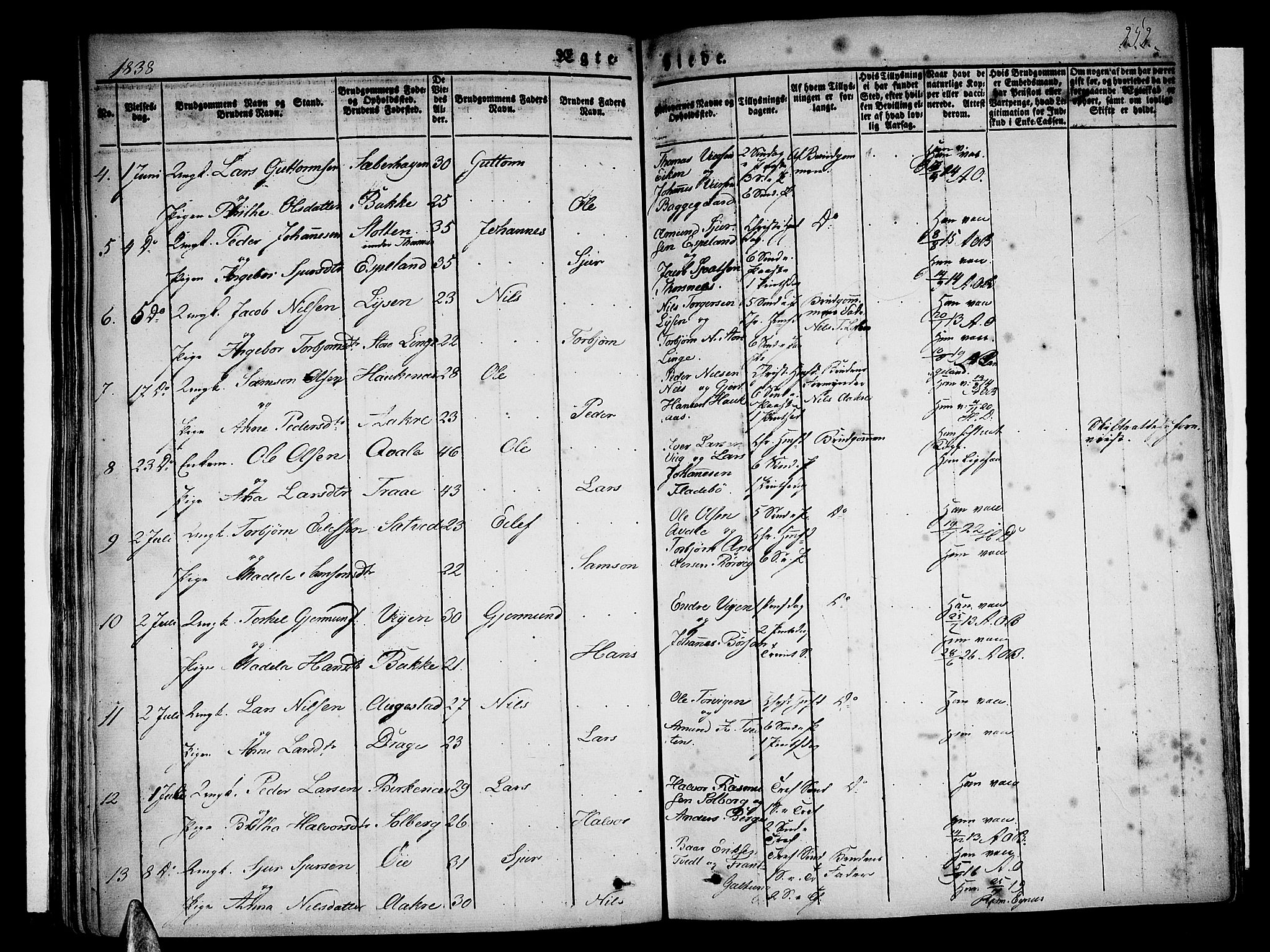 Strandebarm sokneprestembete, AV/SAB-A-78401/H/Haa: Parish register (official) no. A 6, 1826-1843, p. 252