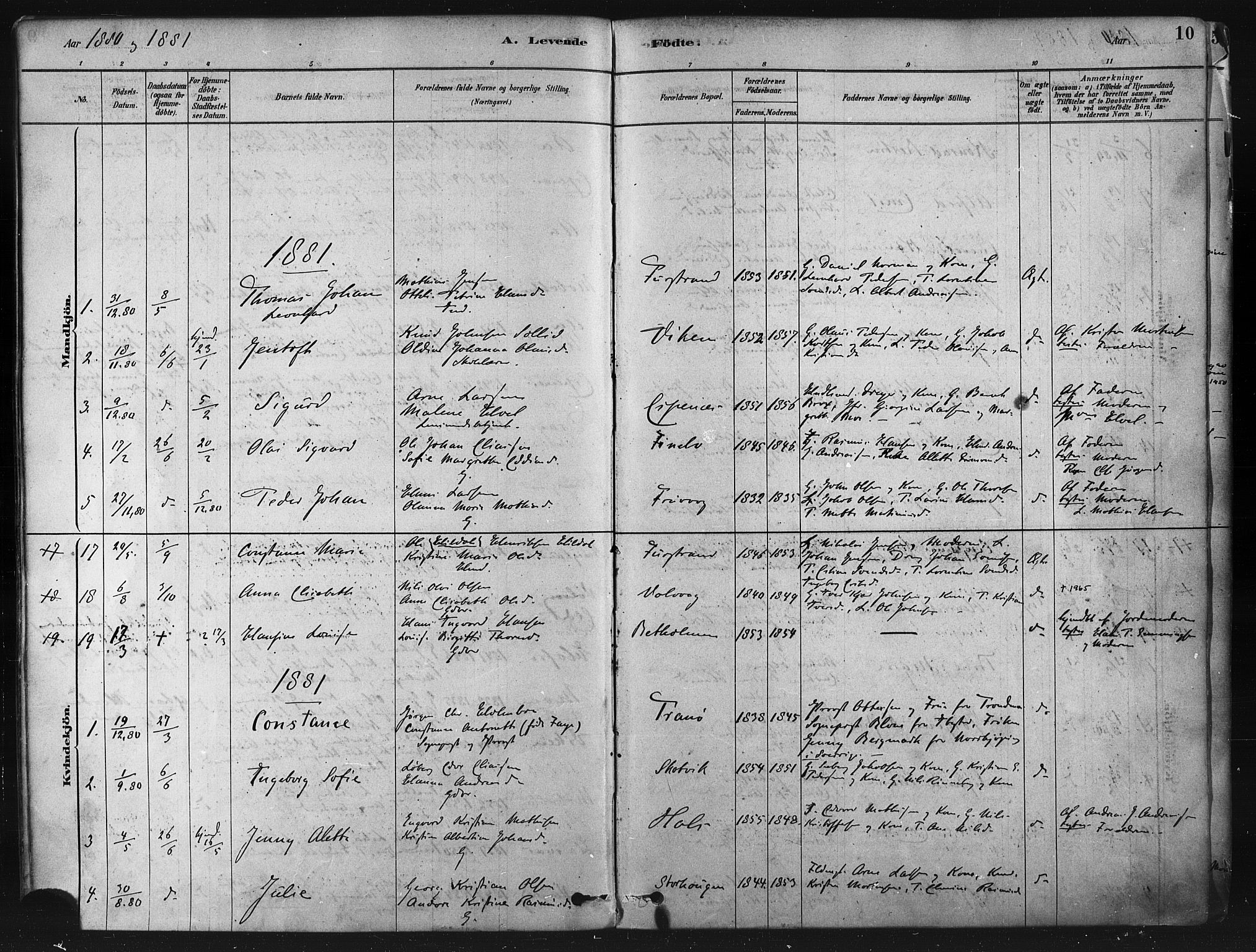 Tranøy sokneprestkontor, SATØ/S-1313/I/Ia/Iaa/L0009kirke: Parish register (official) no. 9, 1878-1904, p. 10