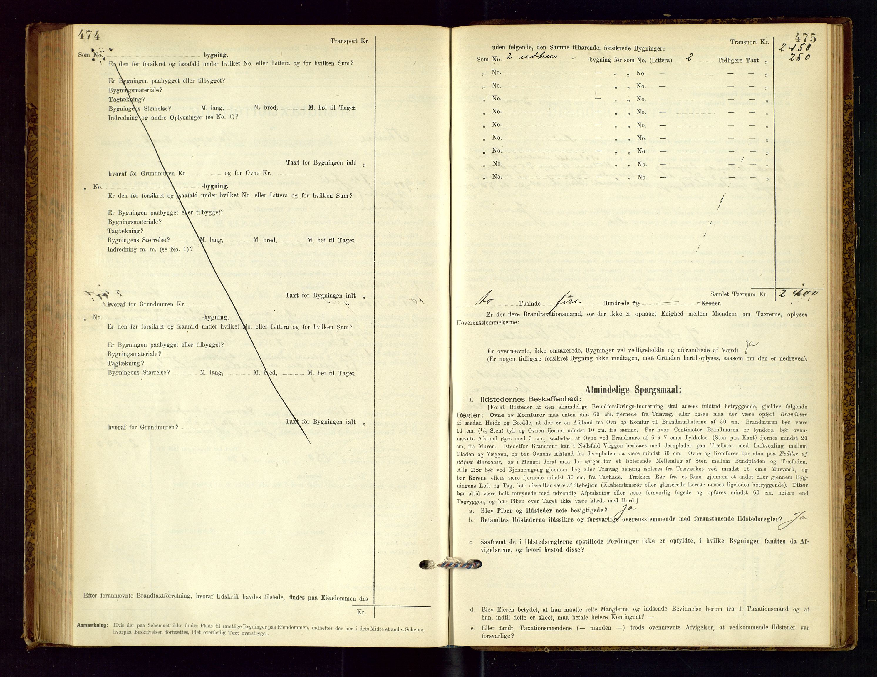 Time lensmannskontor, SAST/A-100420/Gob/L0001: Branntakstprotokoll, 1896-1914, p. 474-475