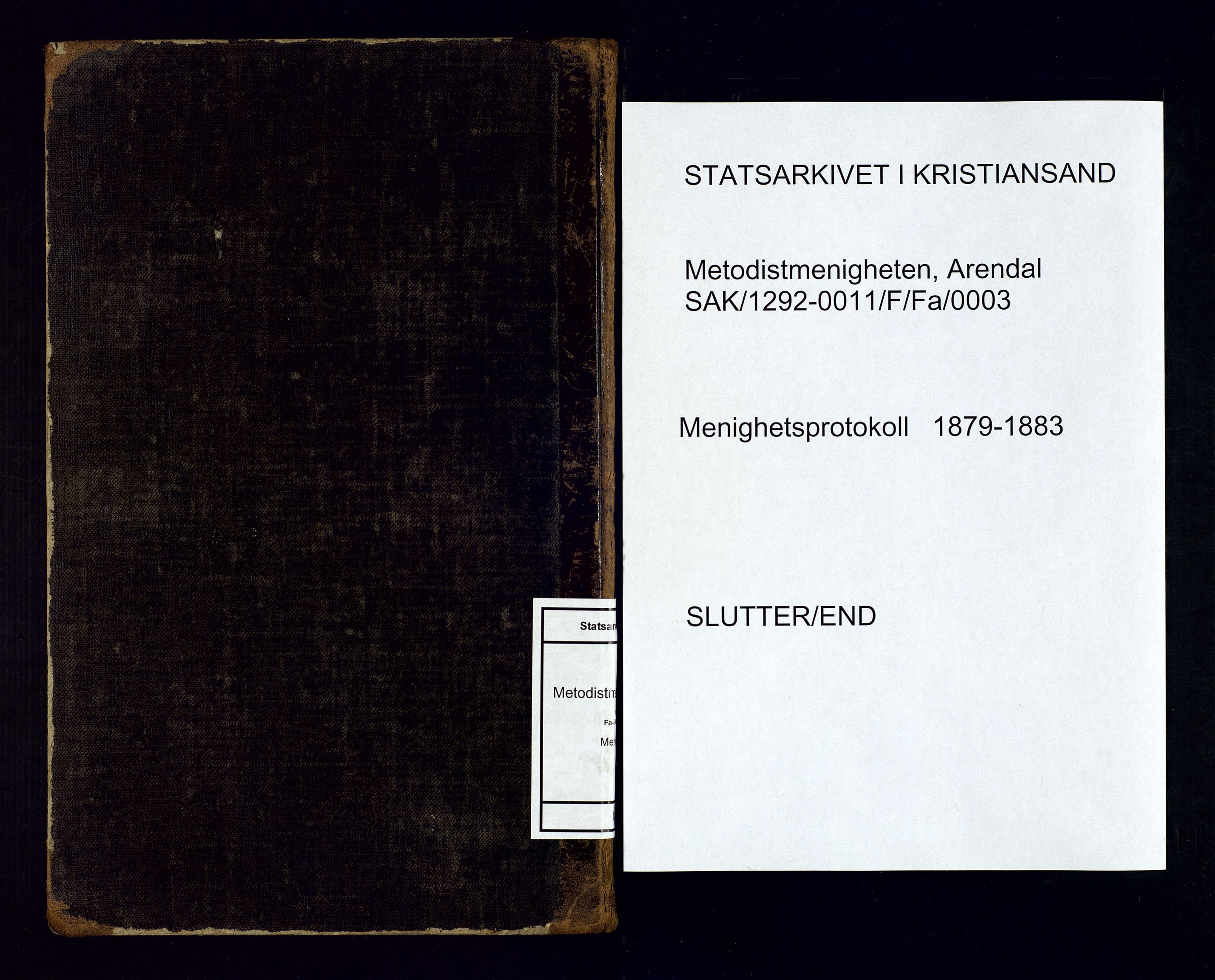 Metodistmenigheten, Arendal, SAK/1292-0011/F/Fa/L0003: Dissenter register no. 3, 1879-1893