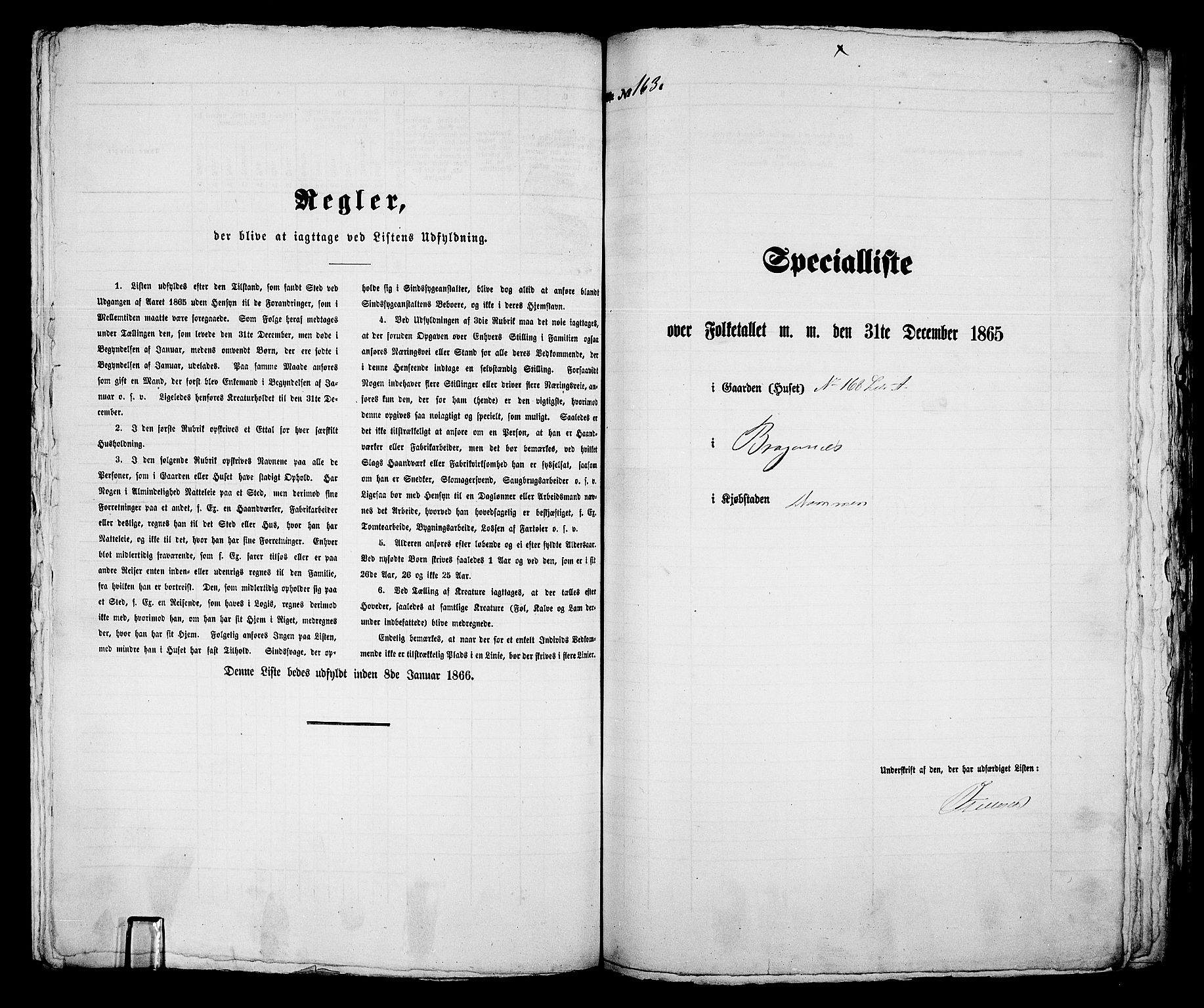 RA, 1865 census for Bragernes in Drammen, 1865, p. 352