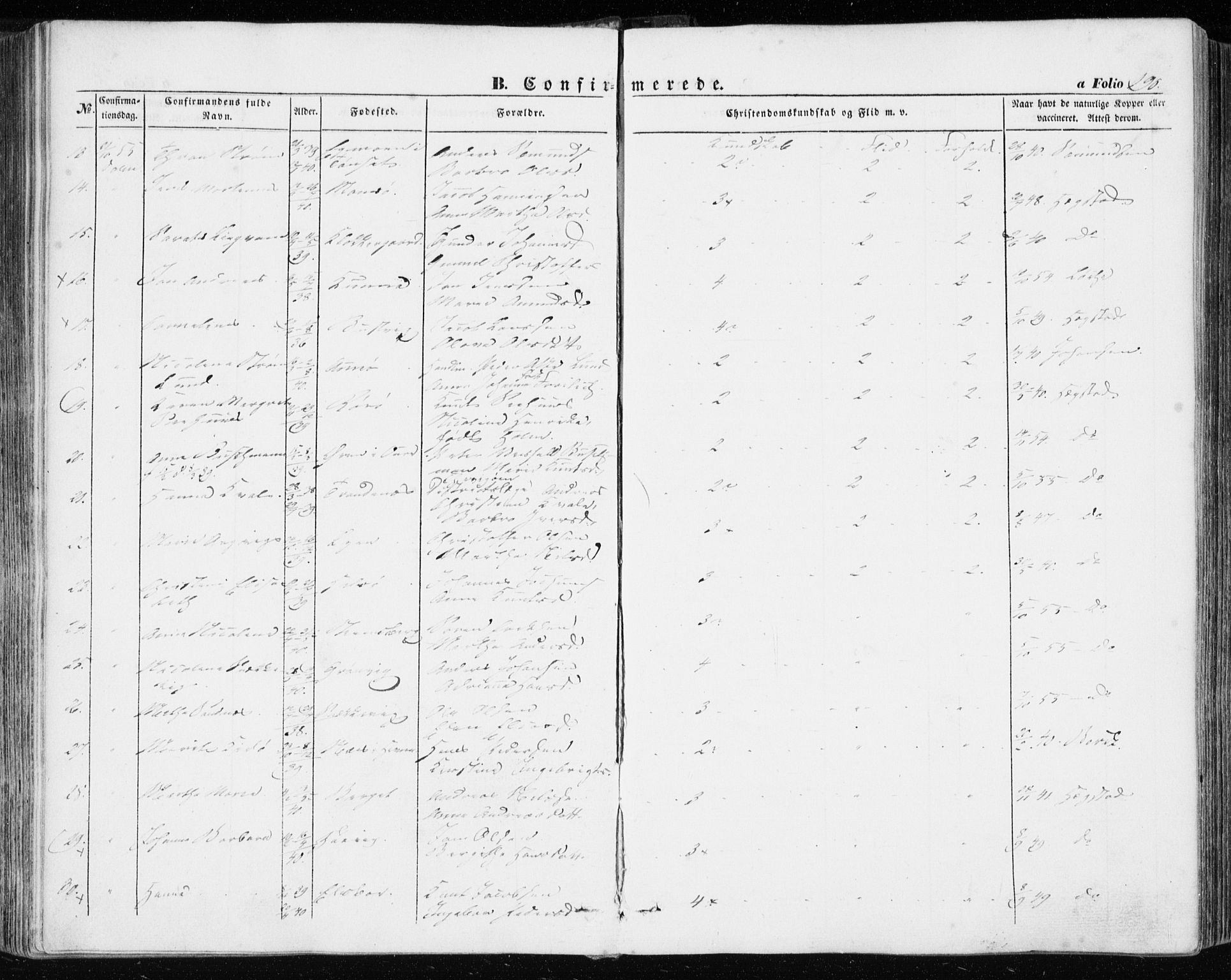 Ministerialprotokoller, klokkerbøker og fødselsregistre - Sør-Trøndelag, SAT/A-1456/634/L0530: Parish register (official) no. 634A06, 1852-1860, p. 190
