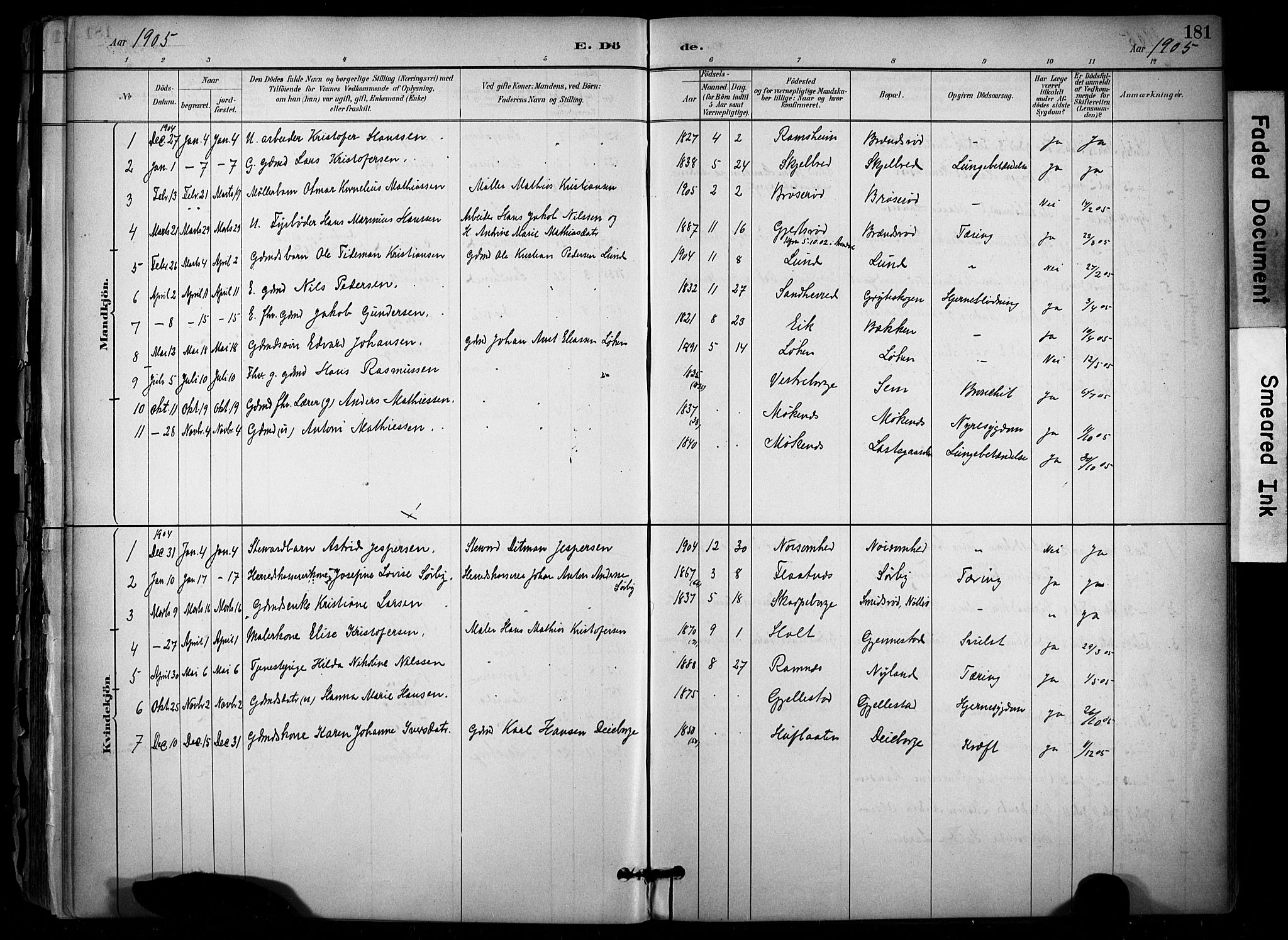 Stokke kirkebøker, SAKO/A-320/F/Fb/L0001: Parish register (official) no. II 1, 1884-1910, p. 181