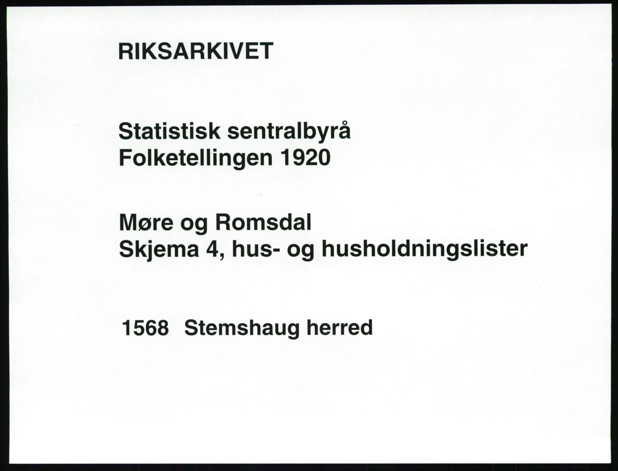 SAT, 1920 census for Stemshaug, 1920, p. 24