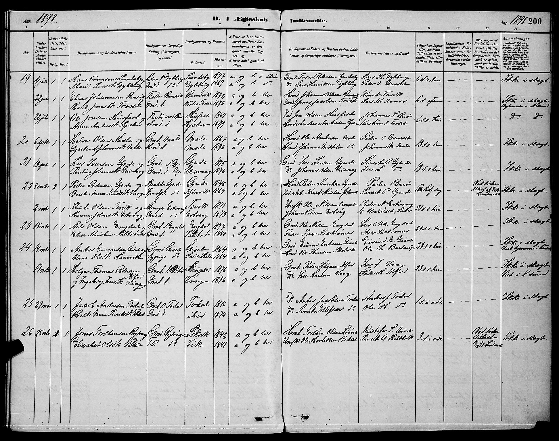 Ministerialprotokoller, klokkerbøker og fødselsregistre - Møre og Romsdal, AV/SAT-A-1454/578/L0909: Parish register (copy) no. 578C02, 1882-1900, p. 200