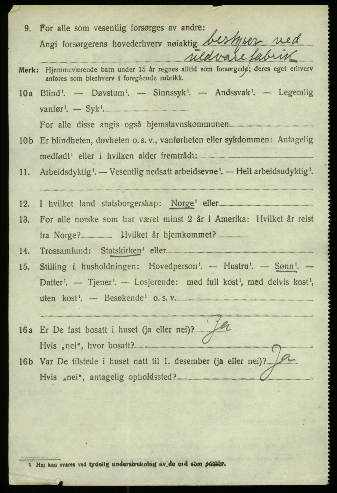 SAB, 1920 census for Bruvik, 1920, p. 7697